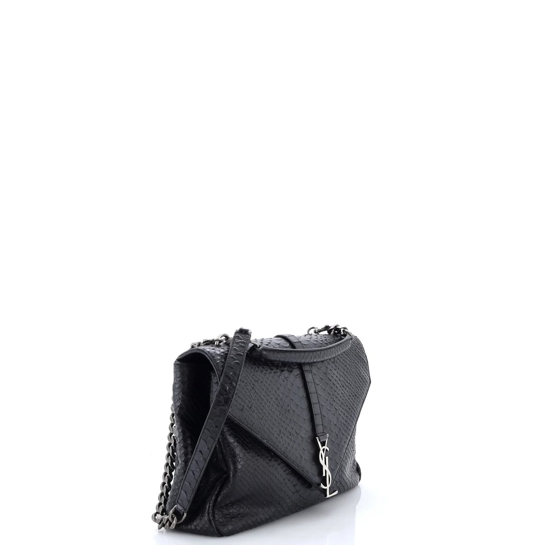 Python Embossed Leather Large Saint Laurent Classic Monogram College Bag - 2