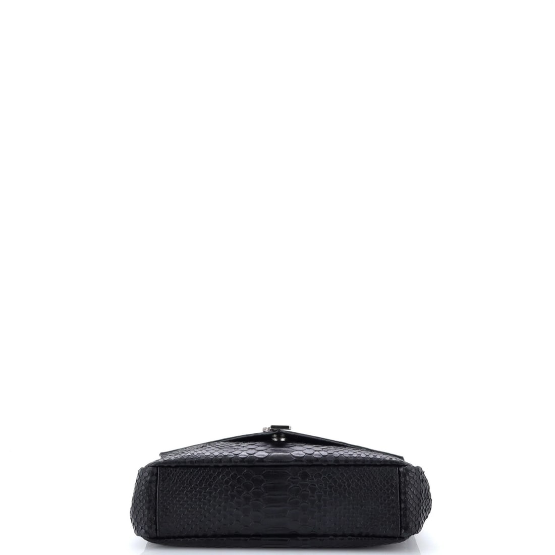 Python Embossed Leather Large Saint Laurent Classic Monogram College Bag - 4