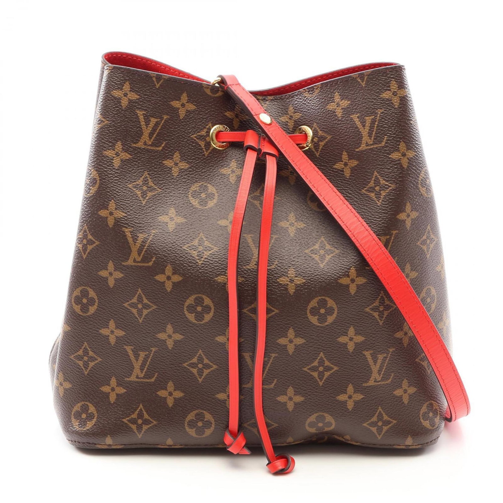 Shoulder Bag Coated Leather Louis Vuitton Handbag: Shoulder Bag Coated Leather Louis Vuitton Handbag Coated canvas and leather blend in this classic Louis Vuitton shoulder bag, featuring the iconic monogram pattern in brown and red hues. The bag's