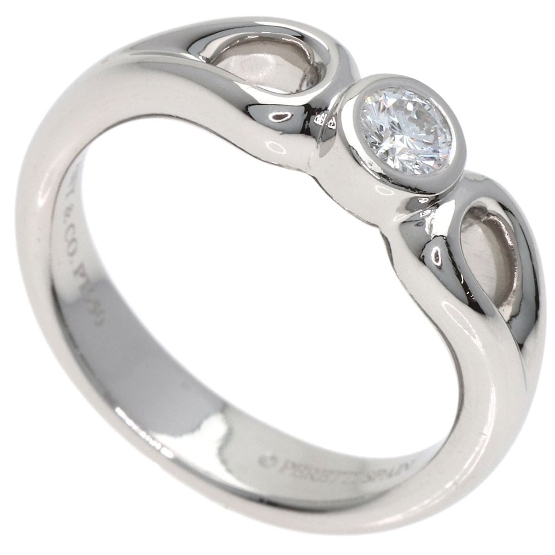 Tiffany&Co. Double Open Teardrop Diamond Ring Platinum Pt950: Tiffany&Co. Double Open Teardrop Diamond Ring Platinum Pt950 Platinum Pt950 Tiffany&Co. Double Open Teardrop Diamond Ring in a sleek silver finish, this stunning ring features a diamond main stone