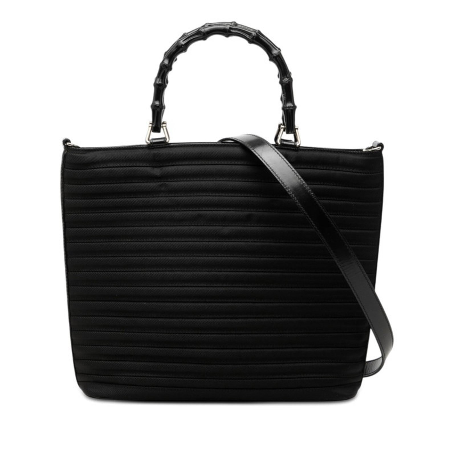 Nylon Leather Shoulder Bag Tote Bag Gucci: Nylon Leather Shoulder Bag Tote Bag Gucci Nylon and leather blend in this sleek Gucci shoulder bag, offering a modern take on the classic tote. With its durable nylon and supple leather construction,