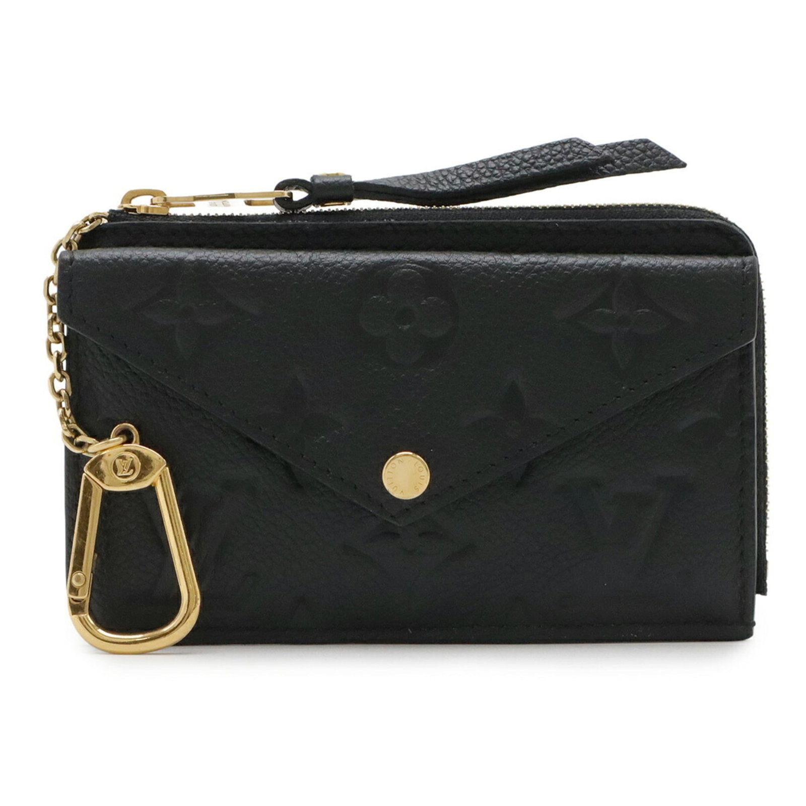 Louis Vuitton Purse Case Monogram Coin Empreinte: Louis Vuitton Purse Case Monogram Coin Empreinte Monogram Empreinte coin purse/coin case from Louis Vuitton, featuring the iconic black monogram pattern. This compact, 8cm x 13cm purse is made from