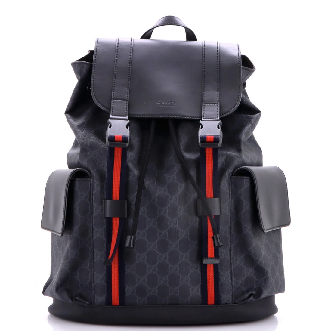 Double Pocket Buckle GG Coated Large Canvas Gucci Backpack (1 of 6)