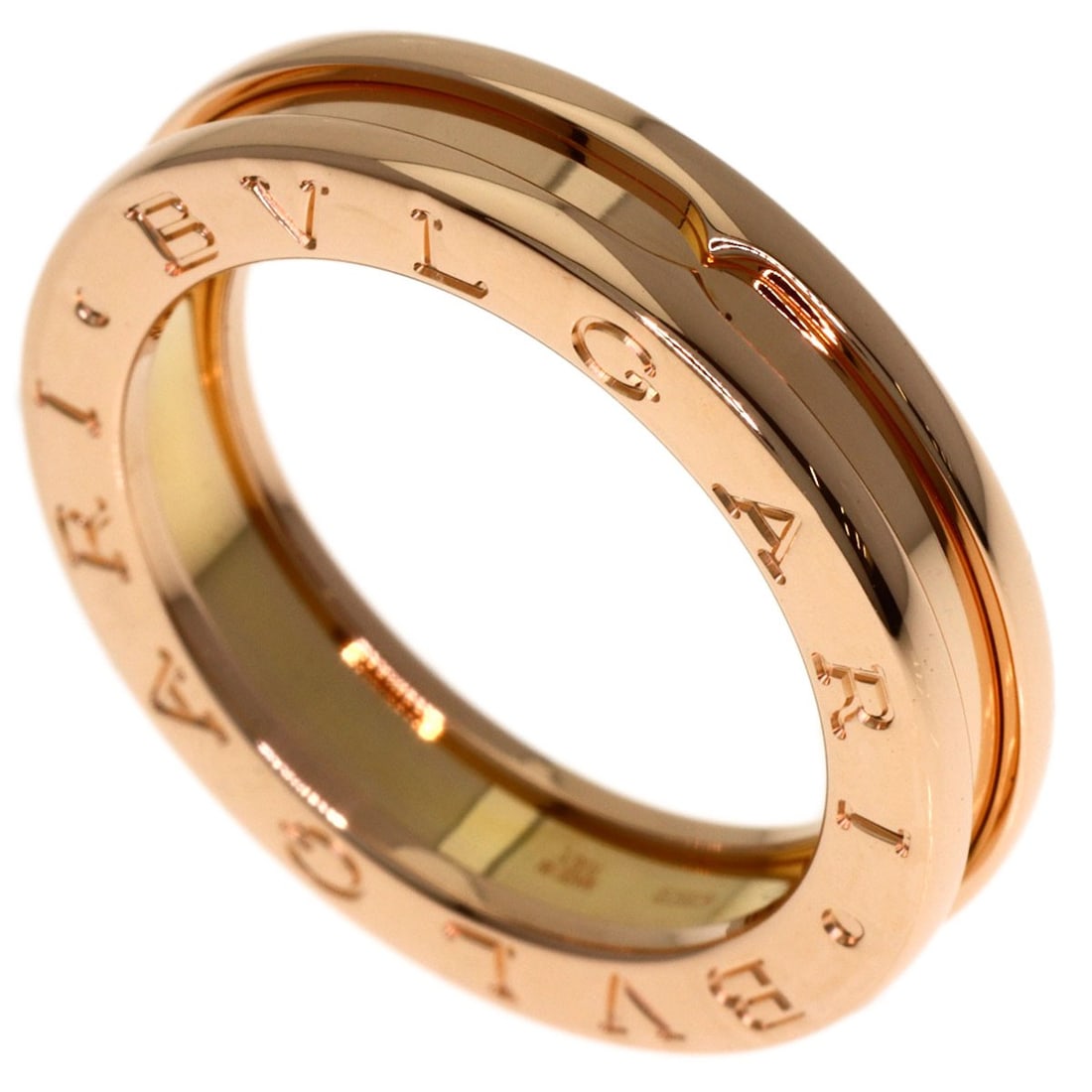 Bvlgari B.Zero1 1 Band #53 Ring K18 Pink Gold: Bvlgari B.Zero1 1 Band #53 Ring K18 Pink Gold K18 Pink Gold BVLGARI B.Zero1 1 Band #53 Ring, available in size 6.5(US), features a gold metal design with no main stone. The ring boasts a K18 purity,