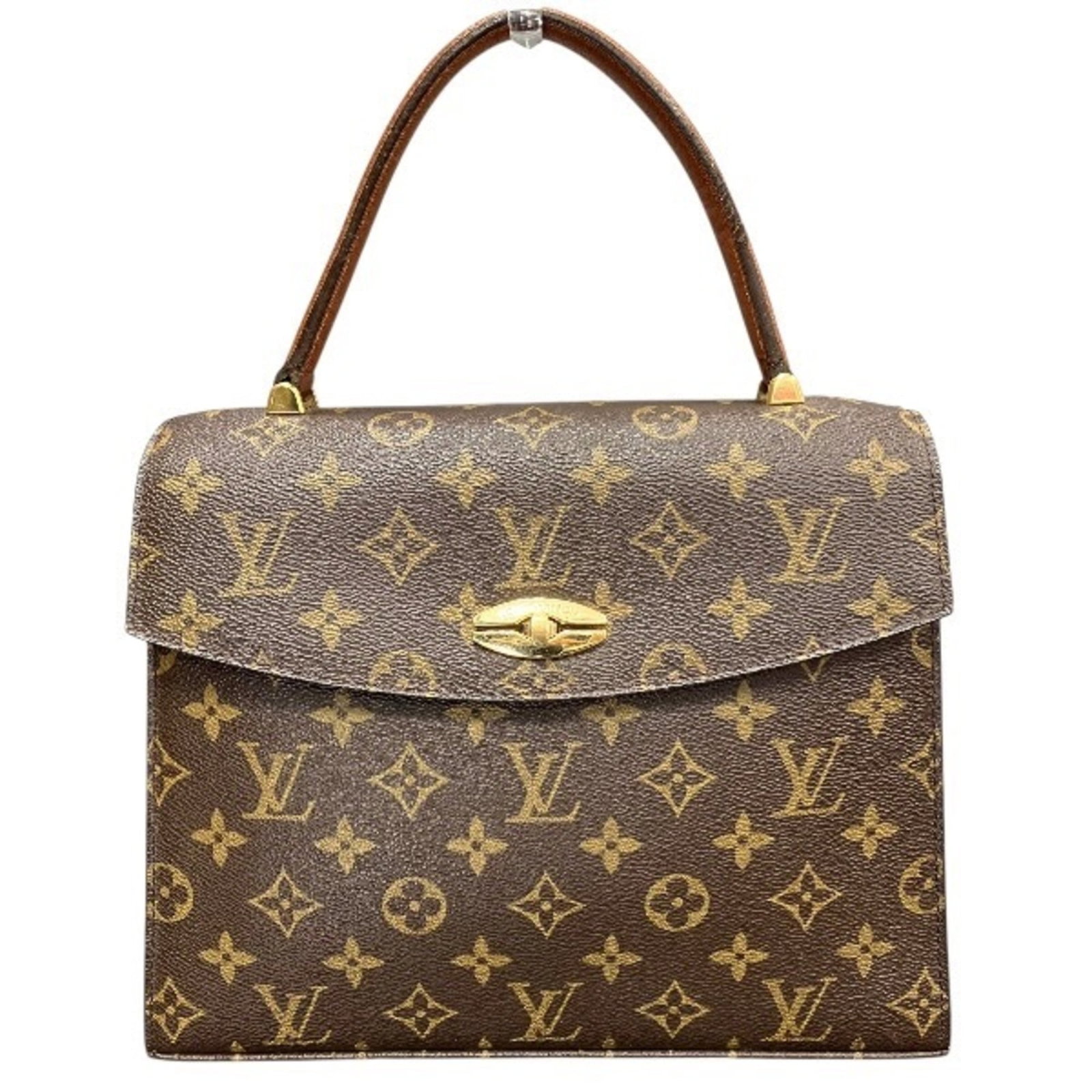 Louis Vuitton Monogram Handbag: Louis Vuitton Monogram Handbag Brown Louis Vuitton Monogram Handbag, 21cm x 26cm x 5.5cm, features the iconic monogram pattern and a sturdy design. The bag's 29cm long handle provides a comfortable