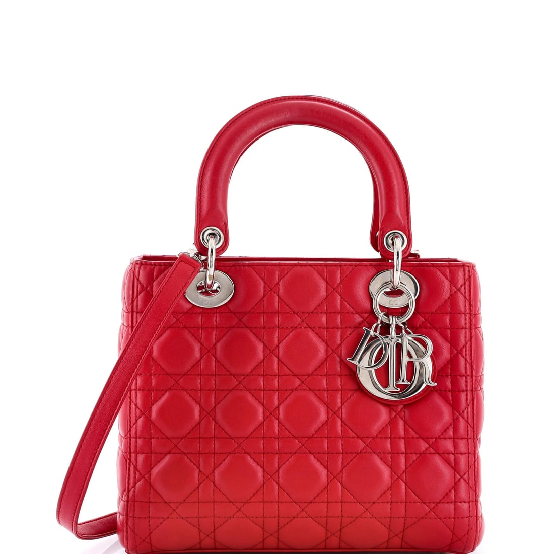 Lady Dior Bag Medium Quilt Lambskin Cannage Christian Dior (1 of 6)