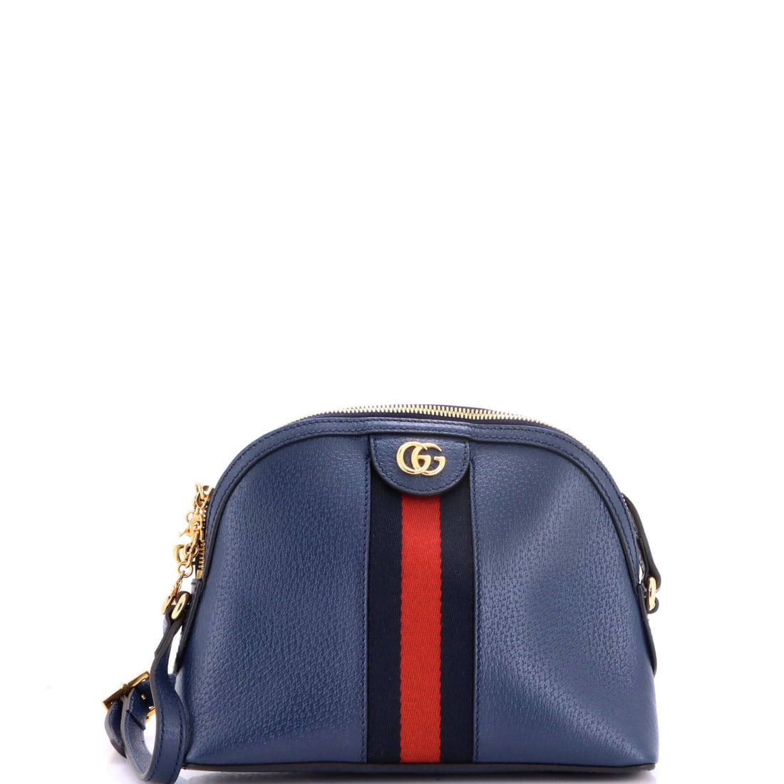 Gucci Ophidia Leather Small Dome Bag Shoulder: Gucci Ophidia Leather Small Dome Bag Shoulder The Gucci Ophidia Leather Small Dome Bag Shoulder boasts a sleek, blue exterior with a sophisticated gold-tone hardware, adding a touch of luxury to any