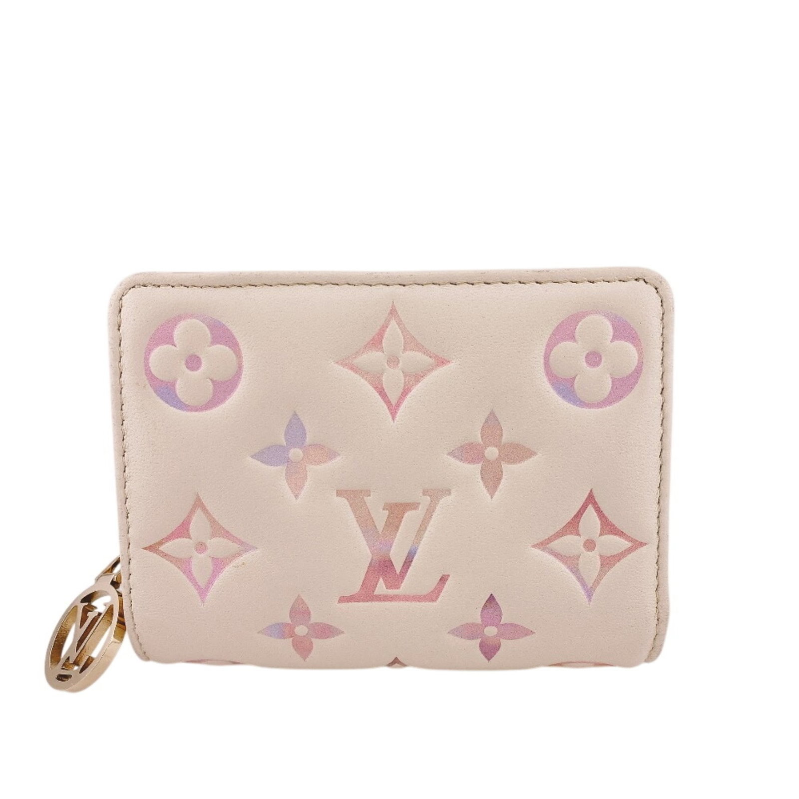 Louis Vuitton Wallet (Bi-Fold) Leather: Louis Vuitton Wallet (Bi-Fold) Leather Pink Louis Vuitton Monogram Empreinte bi-fold leather wallet, measuring 9cm x 11.5cm, features the iconic brand's signature design. Made from high-quality