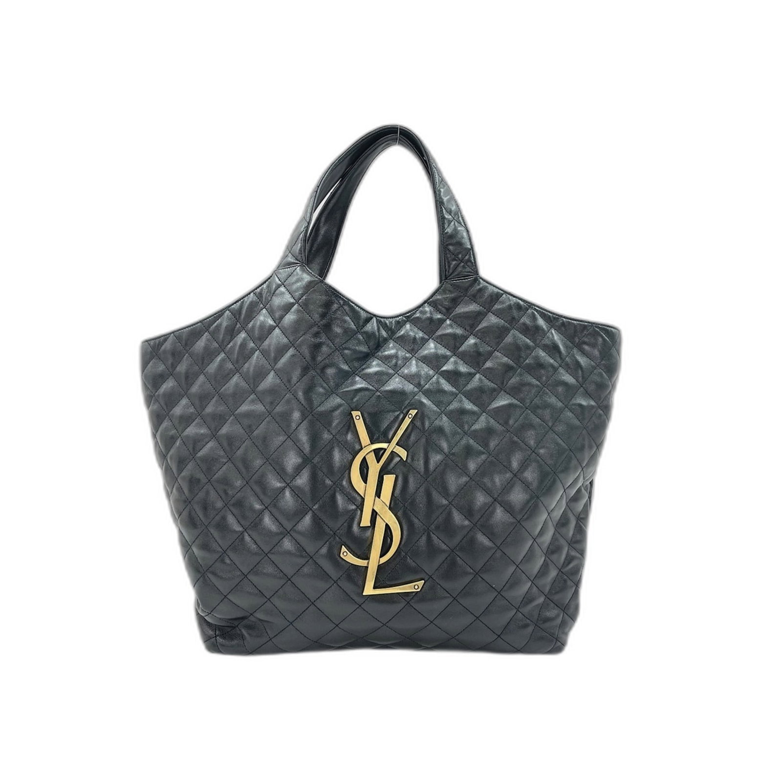 Saint Laurent Tote Yves: Saint Laurent Tote Yves The Saint Laurent Tote Yves is a sleek and sophisticated black tote bag with clean lines and a classic design. Measuring 40cm x 55cm x 8cm, it offers ample space for daily