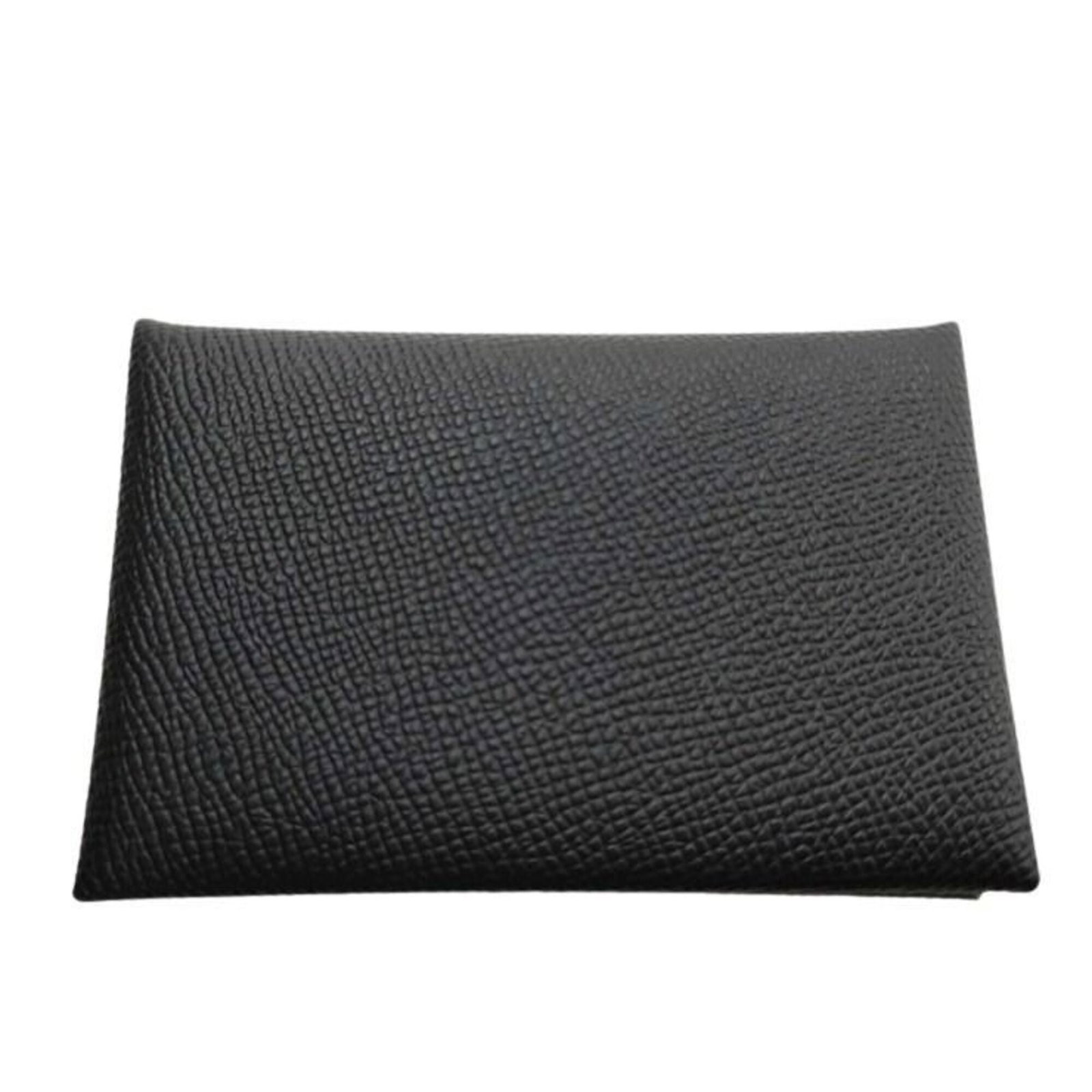 Epsom Leather Business Card Case: Epsom Leather Business Card Case Epsom leather business card case from Hermes, crafted in France, features a sleek black design with a serial number marked on the body. Made from high-quality Epsom le