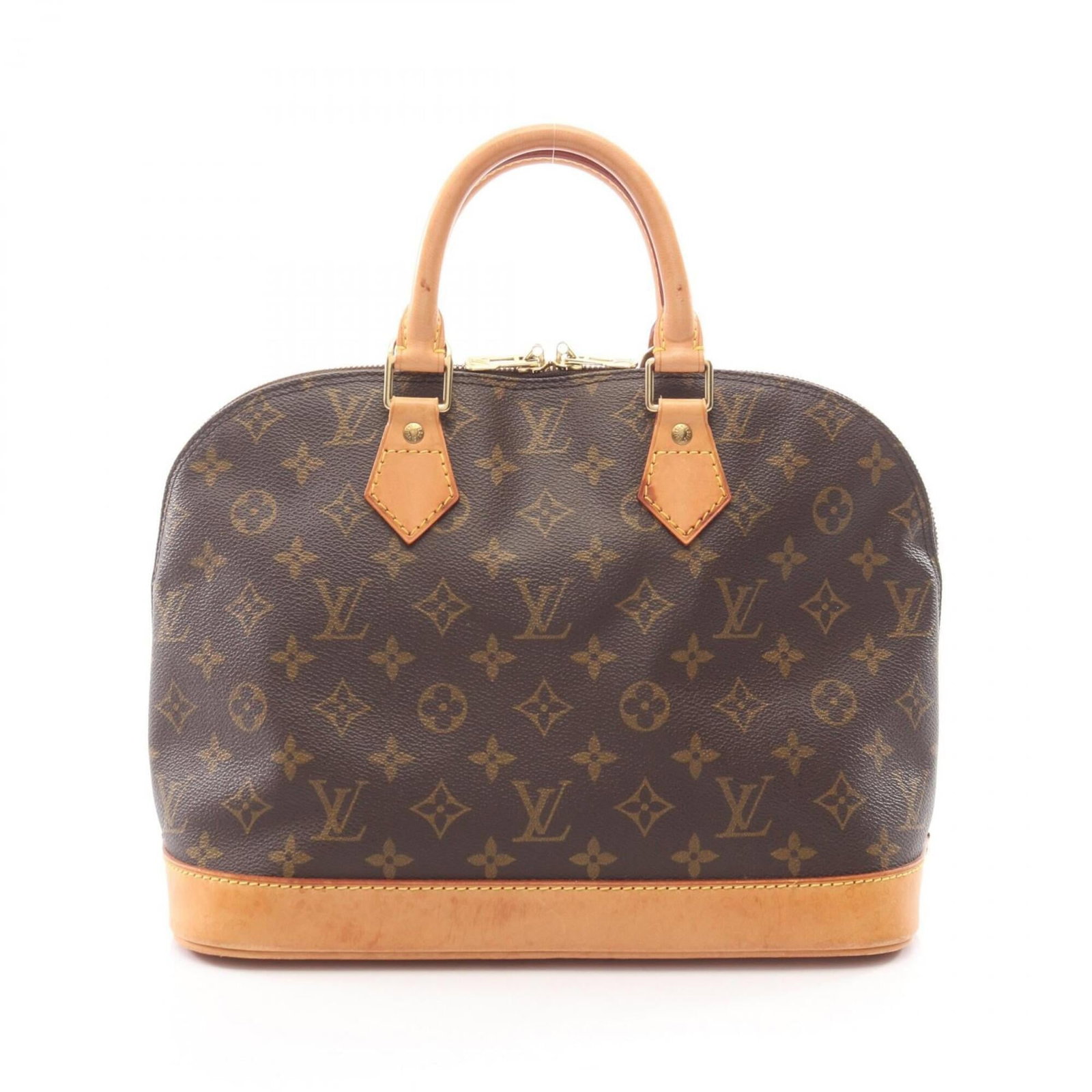 Louis Vuitton Handbag Monogram Leather: Louis Vuitton Handbag Monogram Leather Monogrammed leather handbag in brown, featuring the iconic Louis Vuitton design. Made from high-quality monogram leather, this bag measures 23.5cm x 32cm x