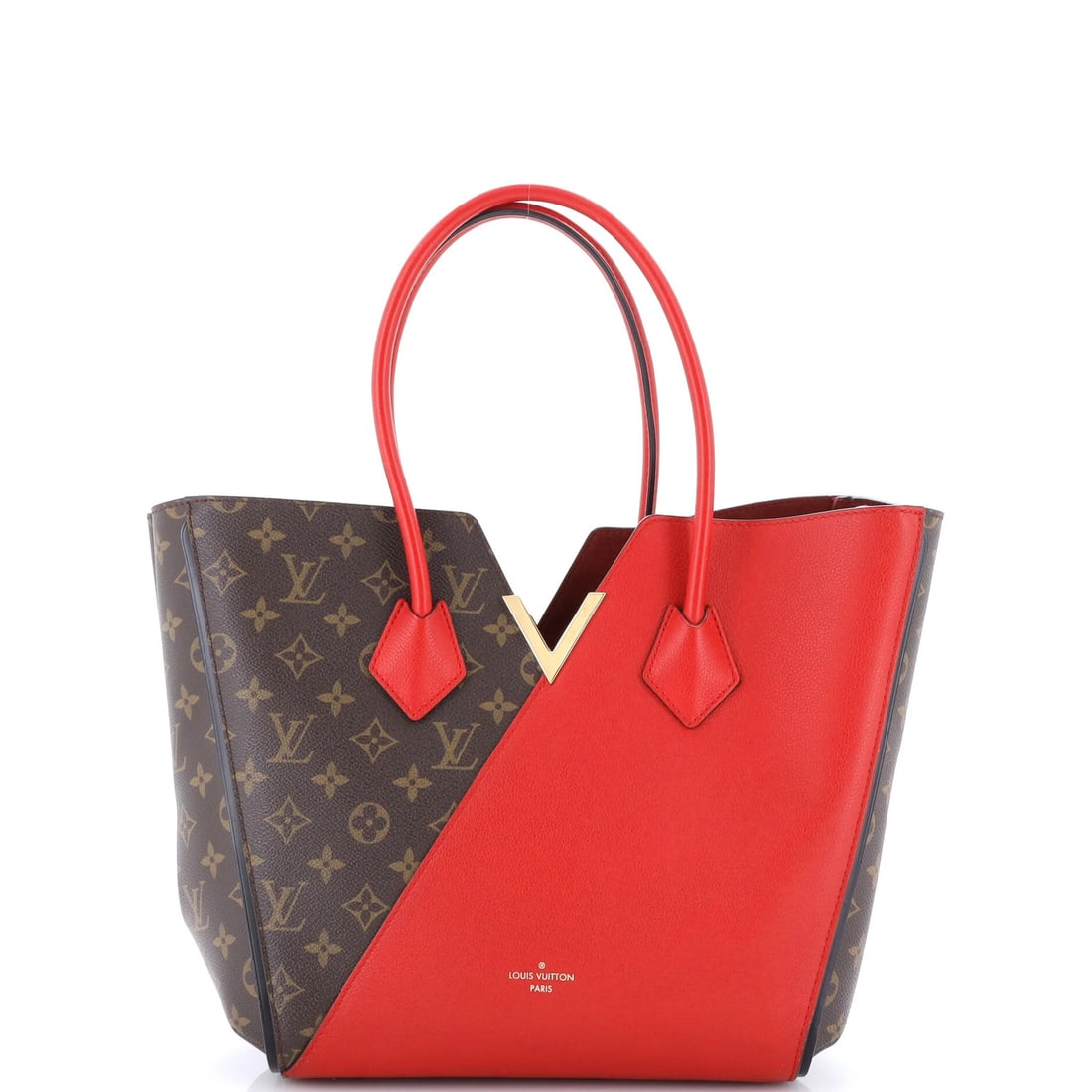 Canvas Handbag Monogram Leather Louis Vuitton Kimono MM: Canvas Handbag Monogram Leather Louis Vuitton Kimono MM Canvas Handbag Monogram Leather Louis Vuitton Kimono MM features a striking red exterior with a canvas-coated leather finish and gold hardware.