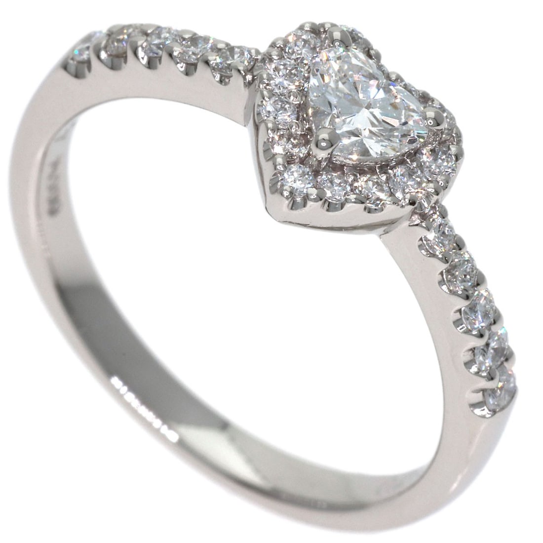 Ponte Vecchio Heart Diamond Ring Platinum Pt900: Ponte Vecchio Heart Diamond Ring Platinum Pt900 Ponte Vecchio Heart Diamond Ring Platinum Pt900 is a striking silver-plated platinum ring featuring two D color diamonds, totaling 0.21ct and 0.22ct,