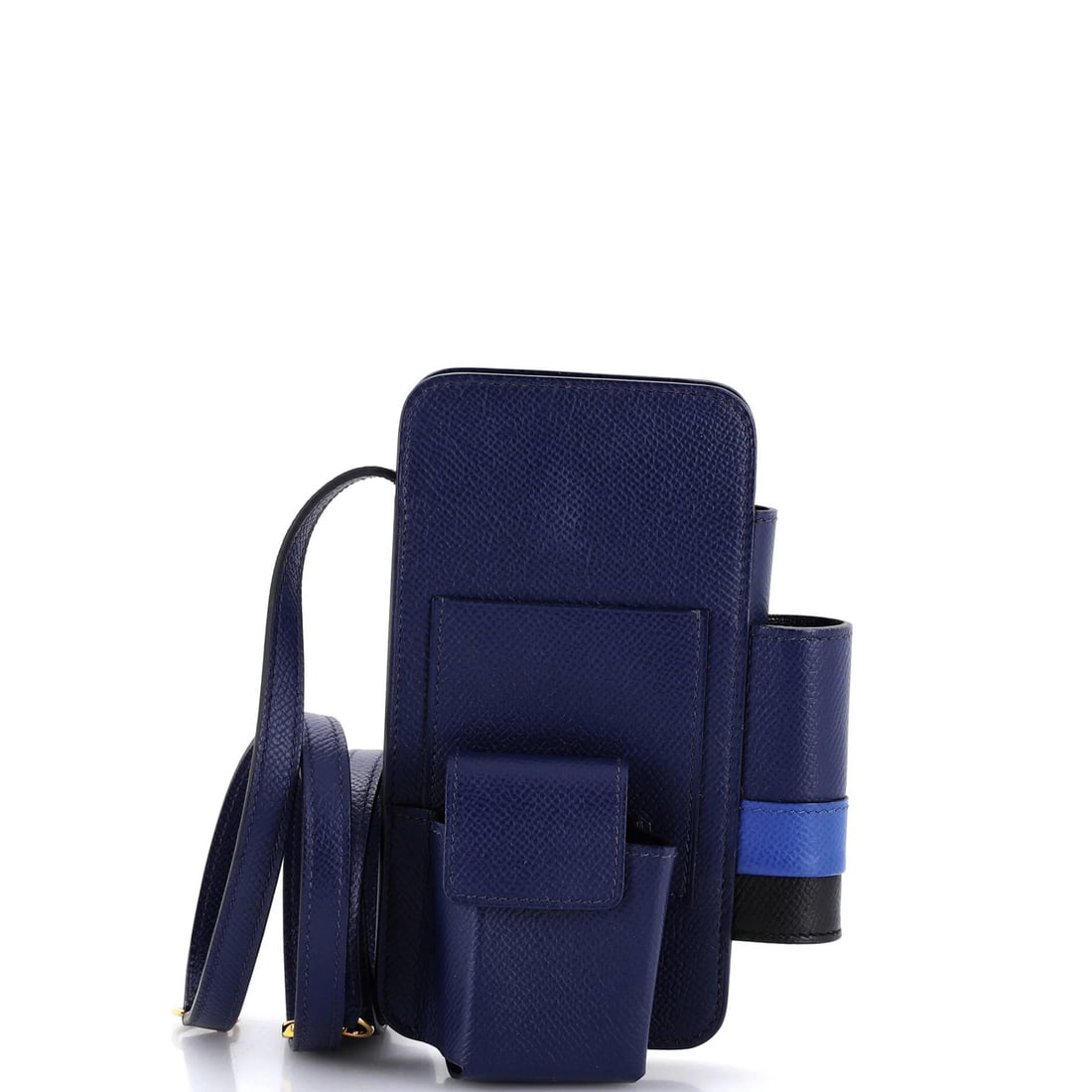 Hermes Epsom Phone Case Crossbody Bag: Hermes Epsom Phone Case Crossbody Bag The Hermesway Phone Case Crossbody Bag Epsom is a stunning blue leather bag with gold hardware, featuring a sleek design and premium materials. Measuring 6.5" x