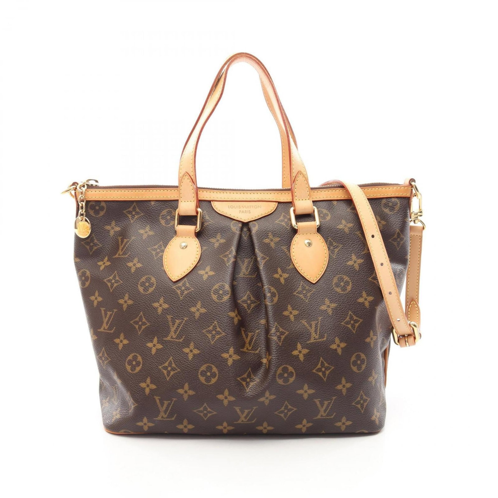 Louis Vuitton Handbag Monogram Leather: Louis Vuitton Handbag Monogram Leather Monogrammed leather bag from Louis Vuitton, featuring the iconic monogram pattern in brown. Measuring 27cm x 30cm x 16cm, this handbag is a classic design with