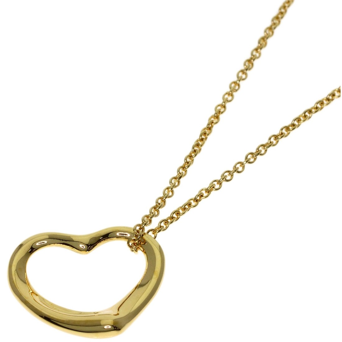 Yellow Gold Necklace Tiffany&Co Open Heart K18: Yellow Gold Necklace Tiffany&Co Open Heart K18 Yellow Gold Necklace Tiffany&Co Open Heart K18 is a stunning piece featuring K18 yellow gold material and an open exterior design. Measuring 15.7 inches