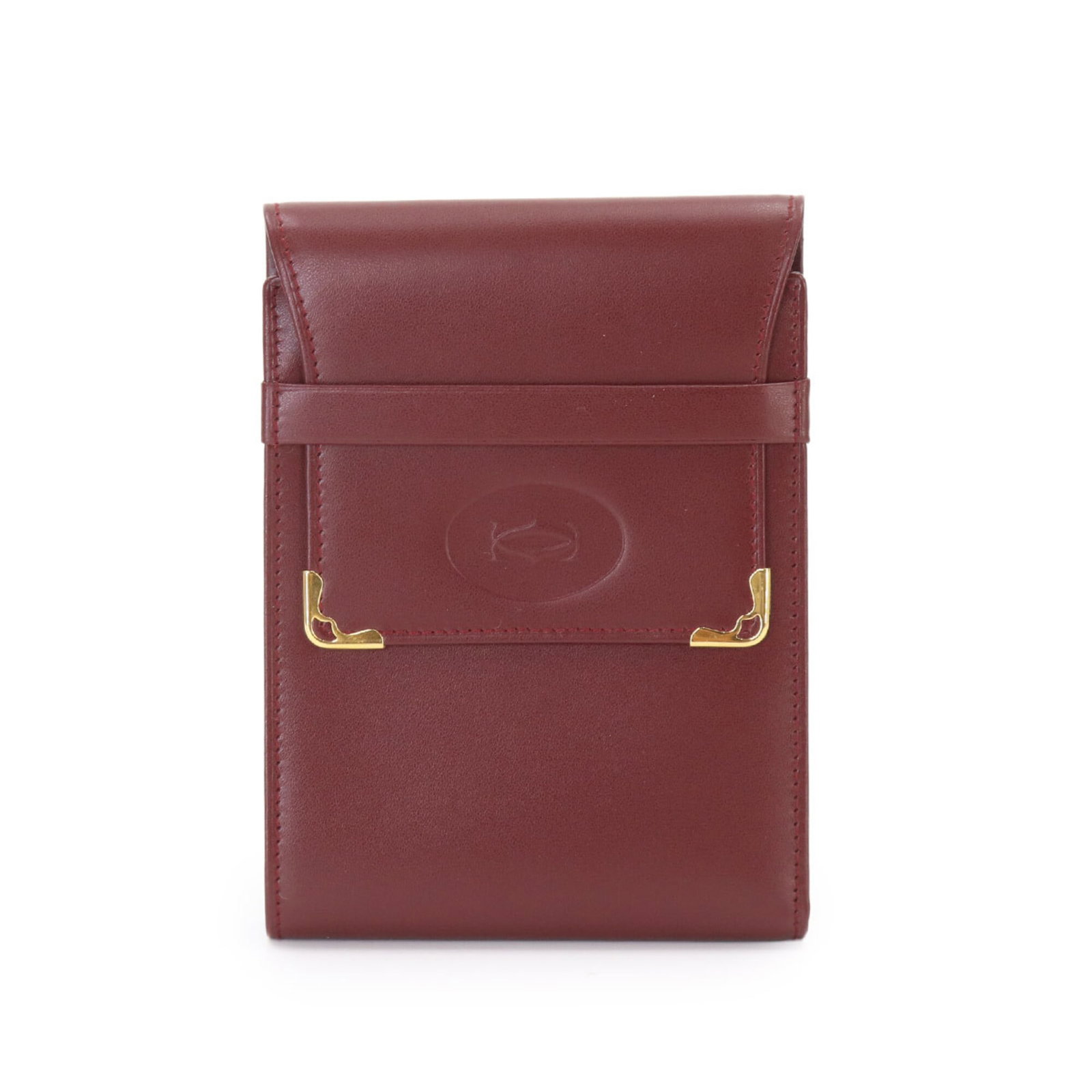Cartier Bill Wallet (Tri-Fold) Leather: Cartier Bill Wallet (Tri-Fold) Leather Cartier Bill Wallet (Tri-Fold) Leather features a sleek tri-fold design made from high-quality leather, available in Bordeaux color. With dimensions of 10cm x 14