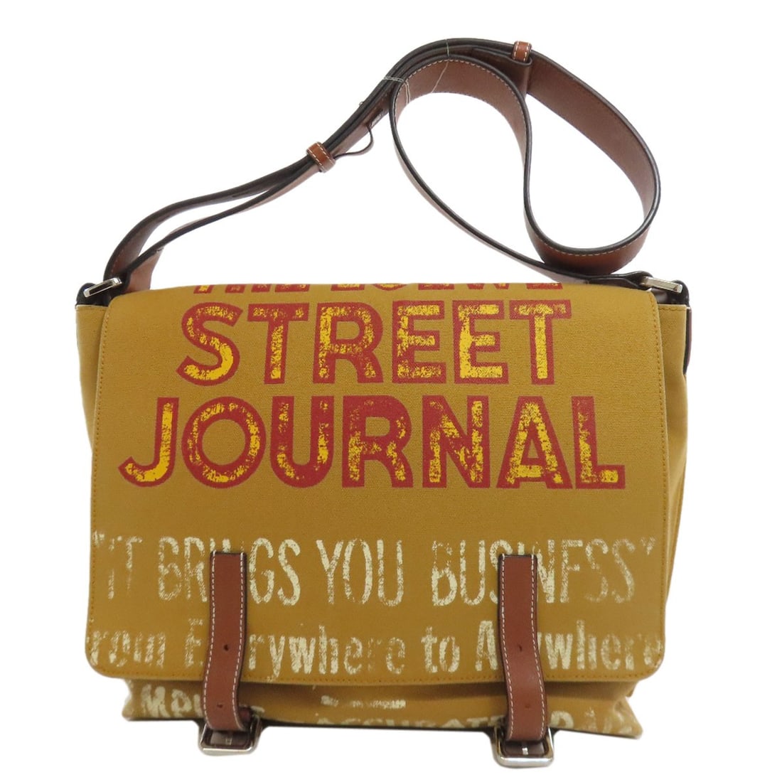 Canvas Calf Messenger Bag Shoulder Bag: Canvas Calf Messenger Bag Shoulder Bag Canvas Calf Messenger Bag Shoulder Bag in Brown. This LOEWE shoulder bag features a sturdy canvas exterior, a magnetic closure, and a classic design. With a heig