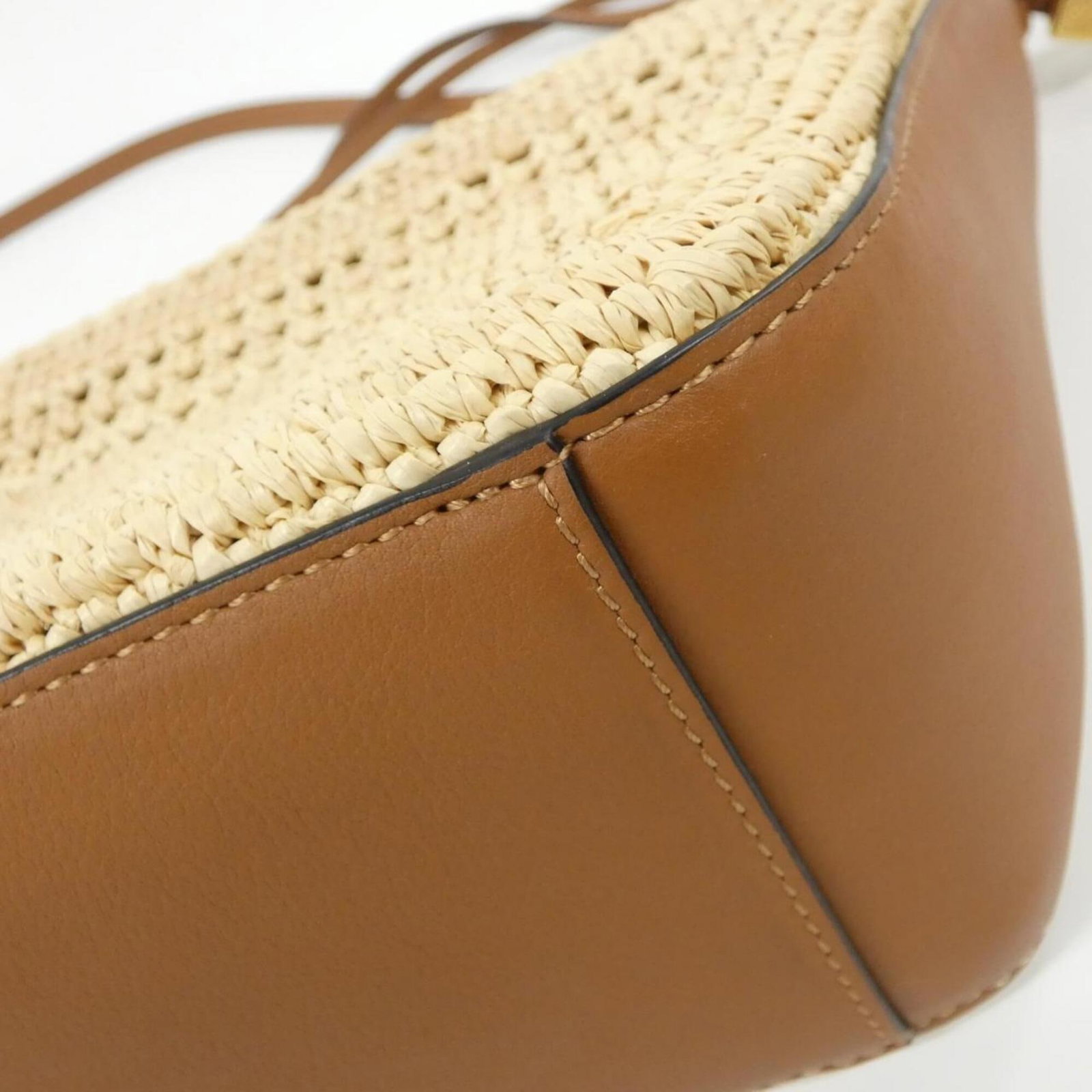 Raffia Leather Shoulder Bag Loewe - 2