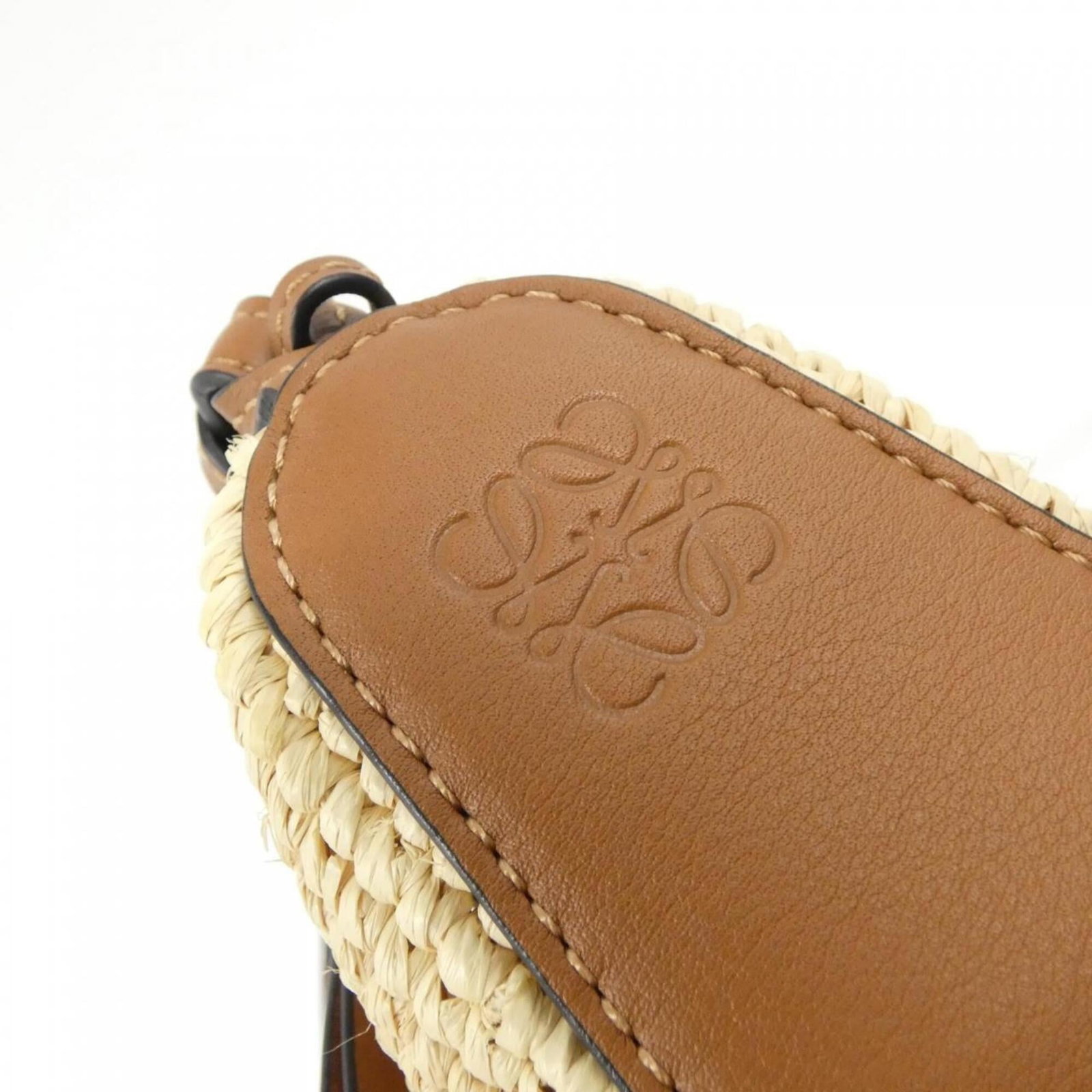 Raffia Leather Shoulder Bag Loewe - 4