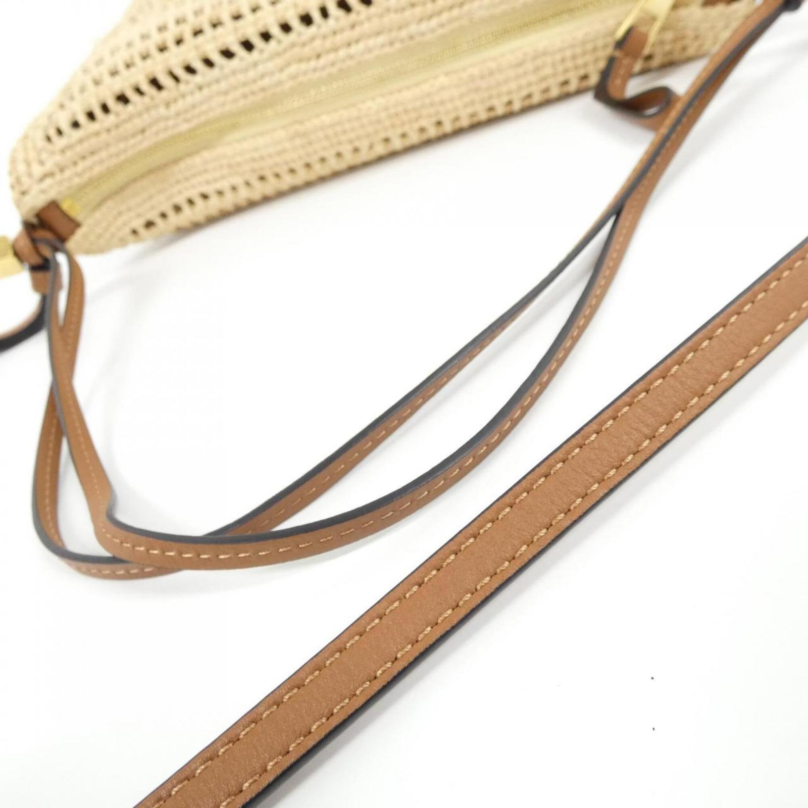 Raffia Leather Shoulder Bag Loewe - 5