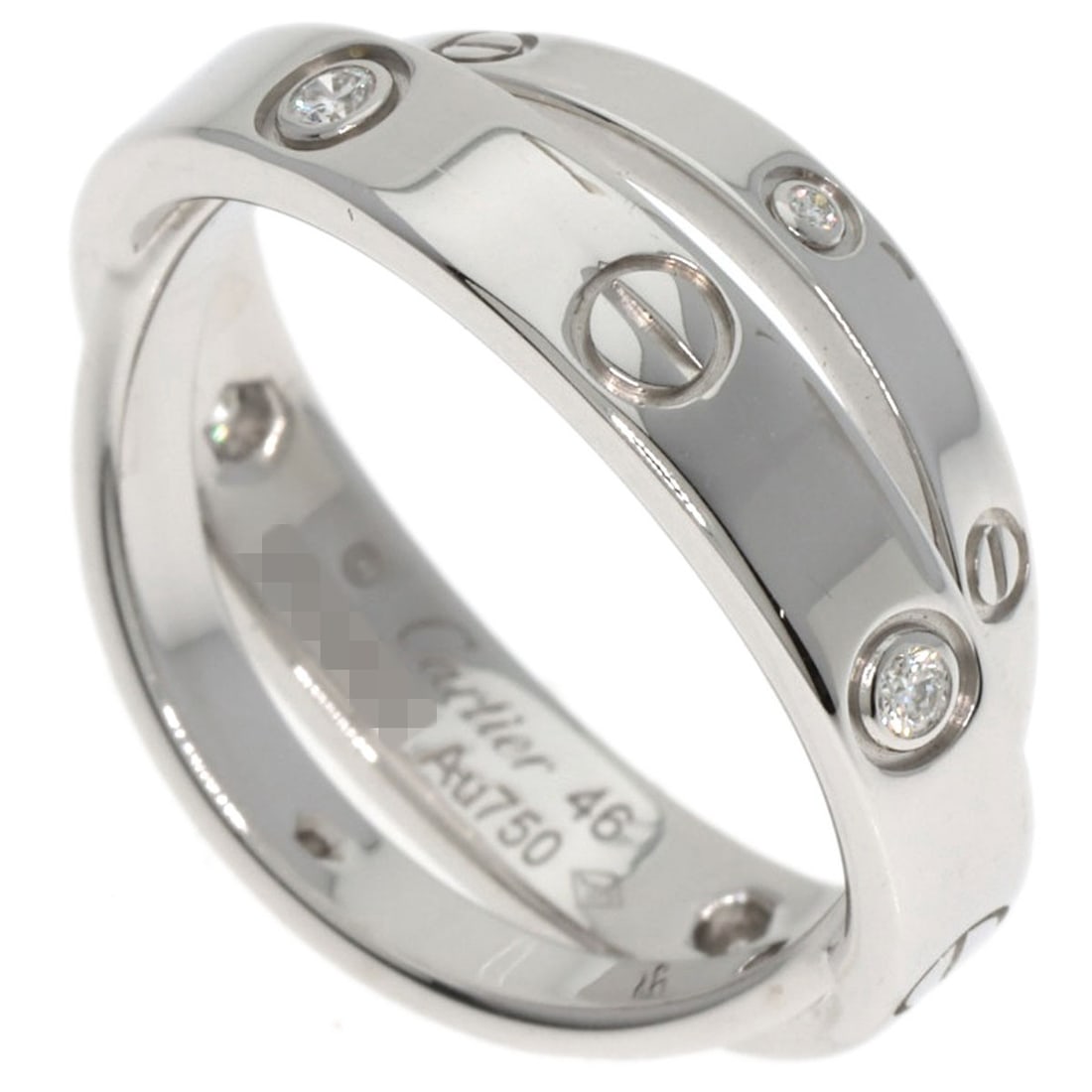 Love Be 6P Diamond Cartier Ring White K18 Gold: Love Be 6P Diamond Cartier Ring White K18 Gold K18 White Gold Diamond Ring from CARTIER, featuring a 6P diamond setting and a silver metal exterior. This elegant ring boasts a striking silver color an