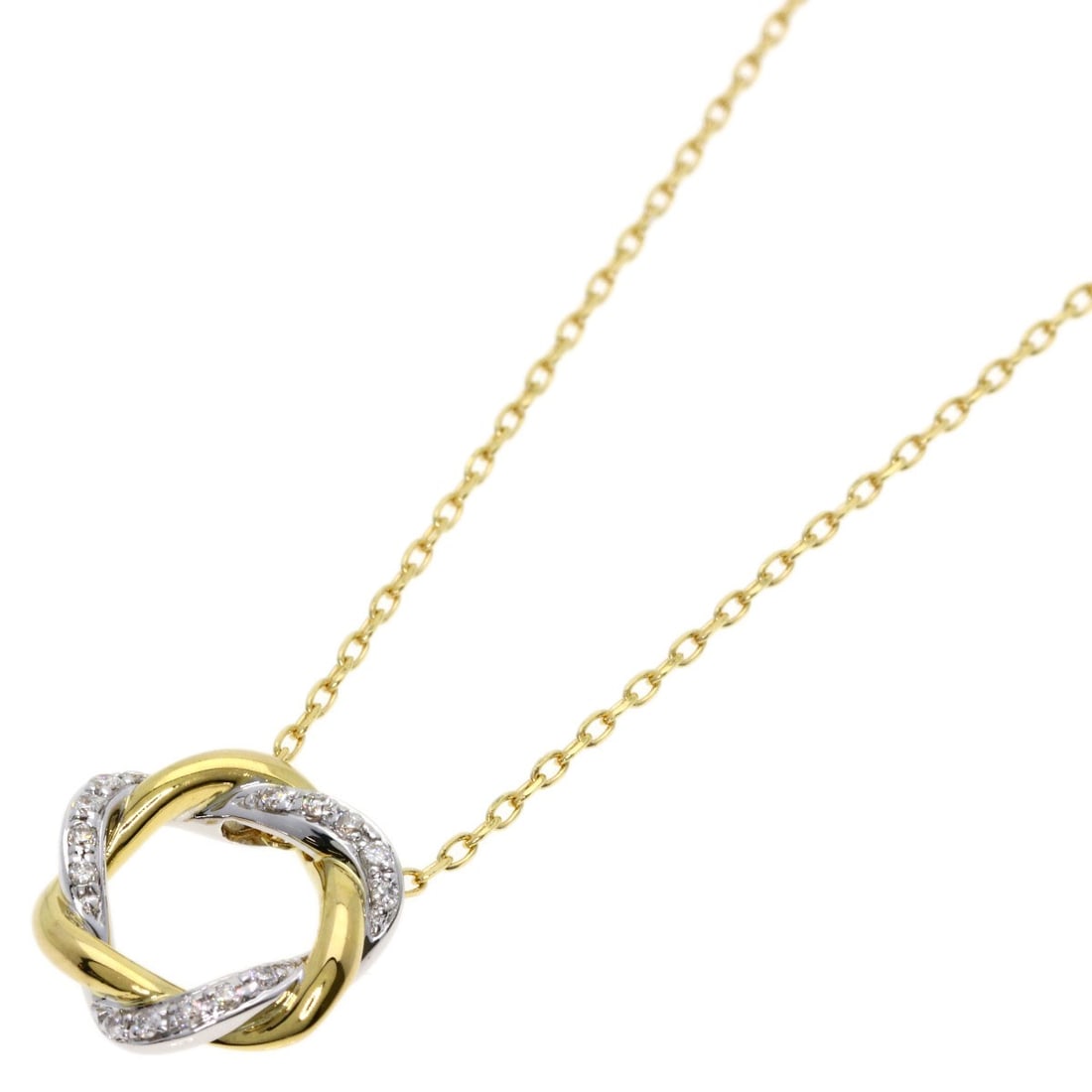 Diamond Necklace K18 Yellow Gold K18 White Gold: Diamond Necklace K18 Yellow Gold K18 White Gold K18 Yellow Gold and White Gold Diamond Necklace boasts a striking combination of two precious metals, expertly crafted to showcase a beautiful diamond. 