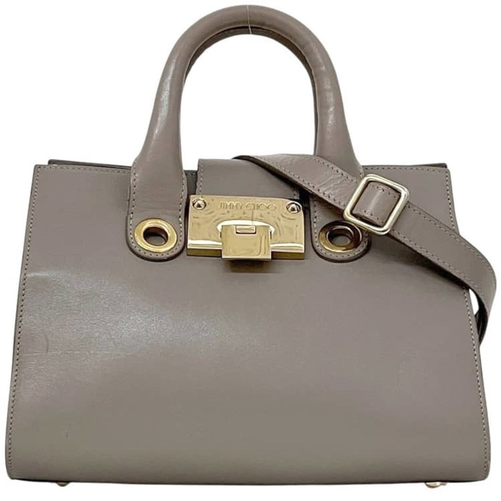 Jimmy Choo Handbag Leather: Jimmy Choo Handbag Leather This stunning Jimmy Choo handbag is crafted from high-quality leather, featuring a sleek gray color and adjustable strap length. Measuring 17cm x 23cm x 10cm, it weighs
