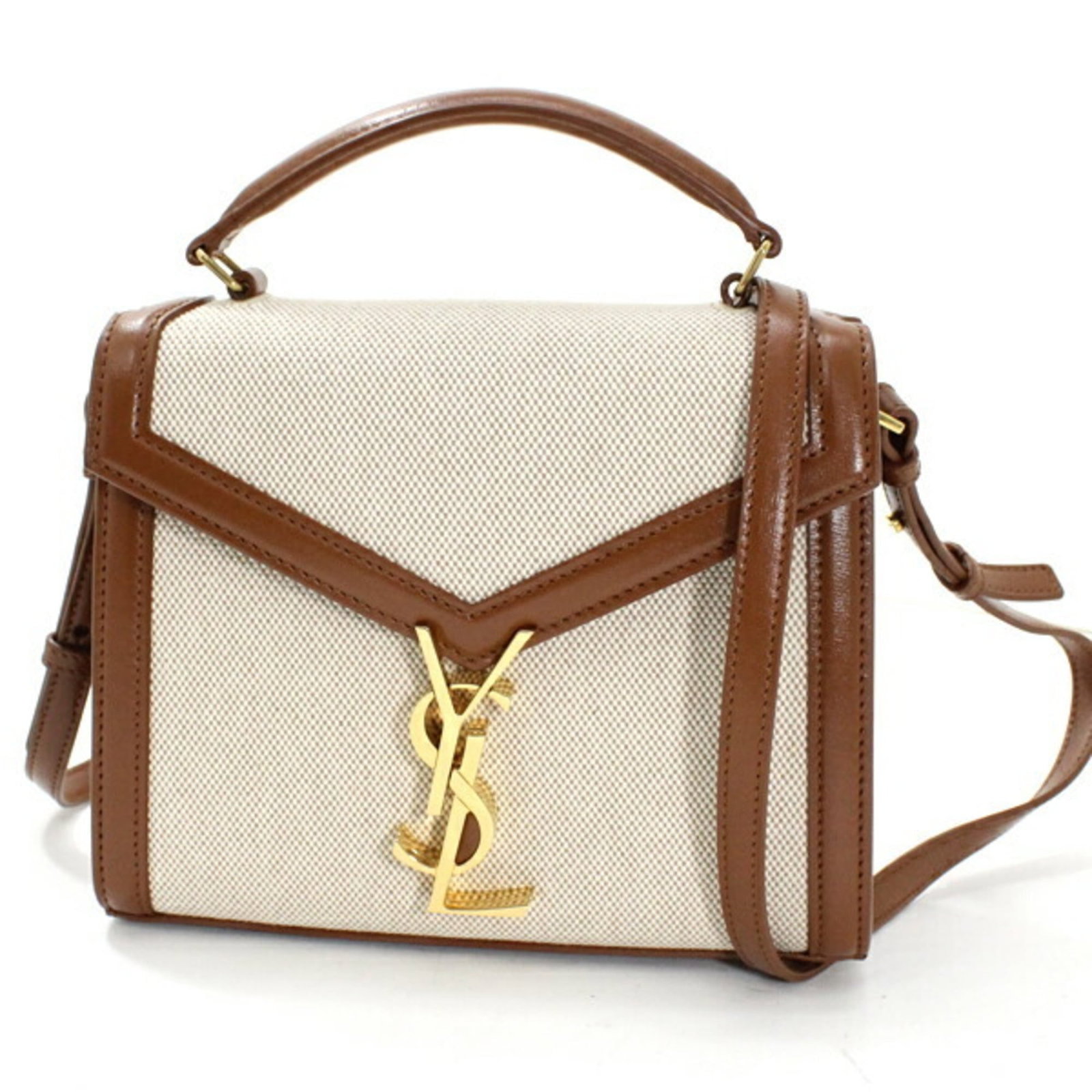 Laurent Saint Shoulder Bag Leather Canvas: Laurent Saint Shoulder Bag Leather Canvas The Saint Laurent Leather Canvas Shoulder Bag is a stylish and versatile accessory. Made from a combination of canvas and leather, this bag features a