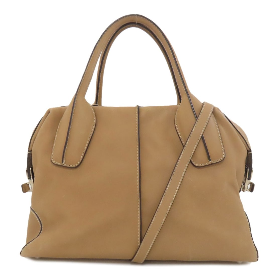 Tods 2Way Handbag Leather: Tods 2Way Handbag Leather Brown leather Tods 2Way Handbag. This handbag features a signature and is made of high-quality leather. The 2Way design provides a unique and stylish look. Item Specifics: