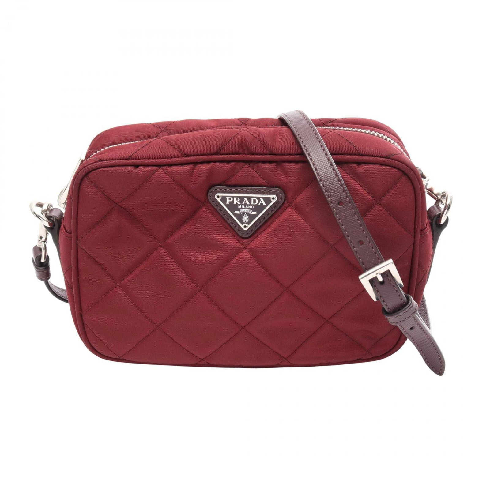Prada Handbag Shoulder Bag Nylon Saffiano Triangle: Prada Handbag Shoulder Bag Nylon Saffiano Triangle The Prada MPN BT1028 Nylon Saffiano Triangle shoulder bag boasts a sleek, triangle-shaped design crafted from durable Nylon and Saffiano materials. S