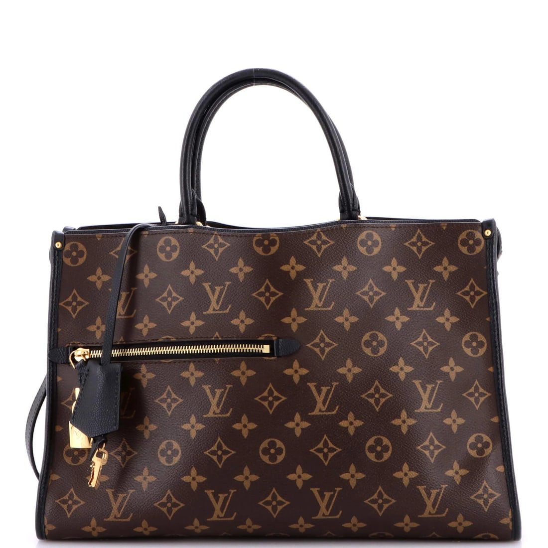 Louis Vuitton Popincourt NM Handbag Monogram Canvas Leather MM: Louis Vuitton Popincourt NM Handbag Monogram Canvas Leather MM Canvas Coated Leather Louis Vuitton Popincourt NM Handbag Monogram MM in Black. This classic satchel features a timeless monogram
