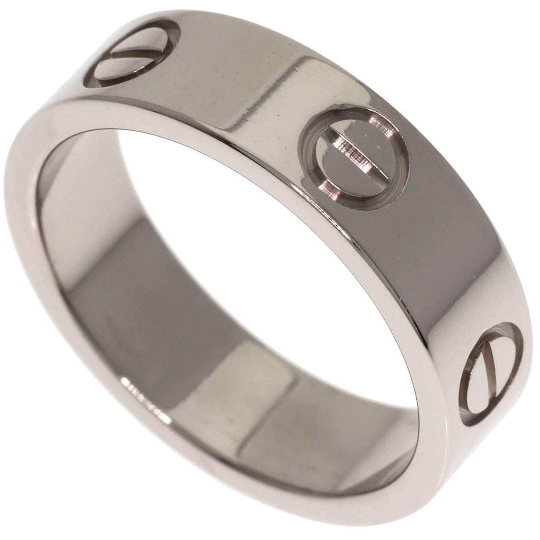 Love Cartier Ring #53 White Gold: Love Cartier Ring #53 White Gold K18 White Gold Cartier Ring #53 features a sleek silver metal design, showcasing the purity of 18k gold. This 6.5 US ring size piece is a striking example of
