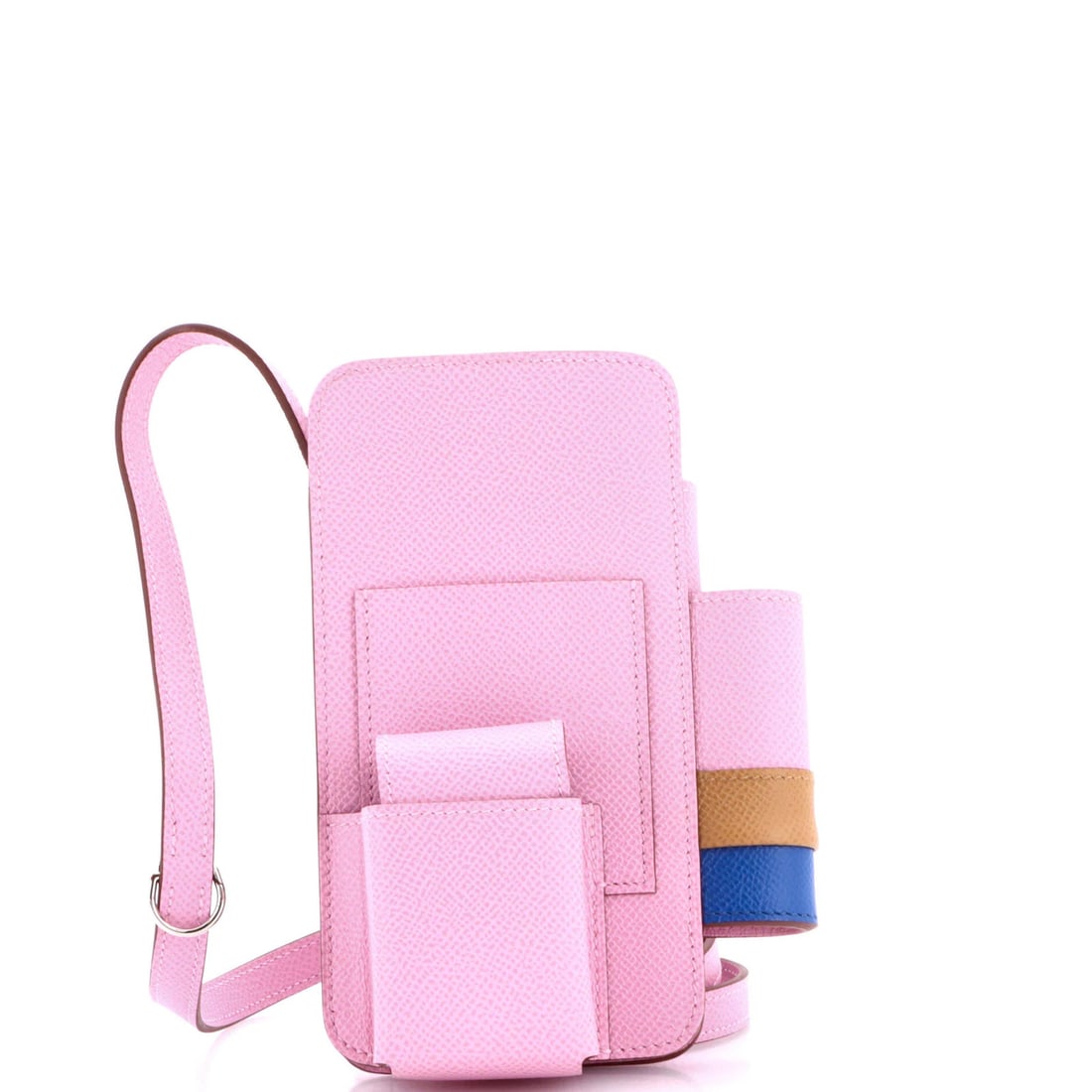 Hermes Epsom Phone Case Crossbody Bag: Hermes Epsom Phone Case Crossbody Bag The Hermesway Phone Case Crossbody Bag Epsom boasts a striking pink leather exterior, complemented by matching interior and palladium hardware. This stylish
