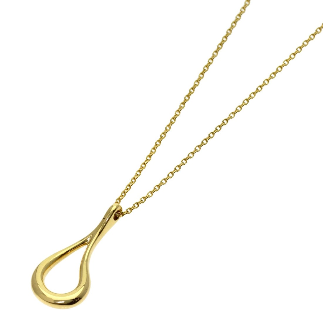 K18 Yellow Gold Teardrop Necklace Tiffany&Co.: K18 Yellow Gold Teardrop Necklace Tiffany&Co. K18 Yellow Gold Teardrop Necklace from Tiffany&Co. is a stunning piece featuring 18K yellow gold material and a sleek, 16.1-inch length. This elegant neck