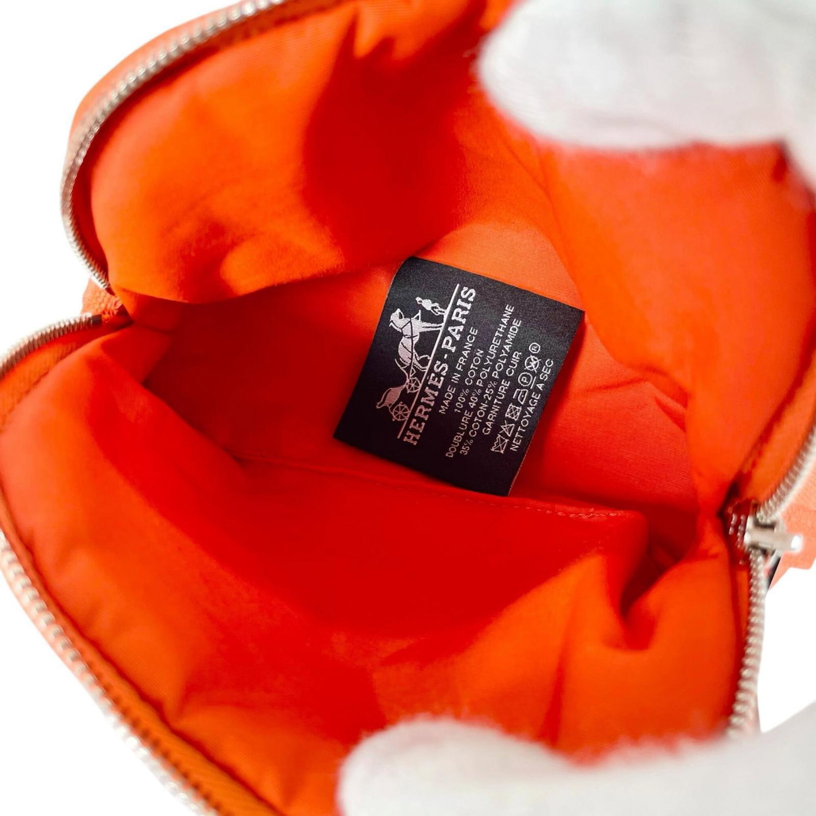 Elastane Leather Cotton Polyamide Hermes Pouch - 5