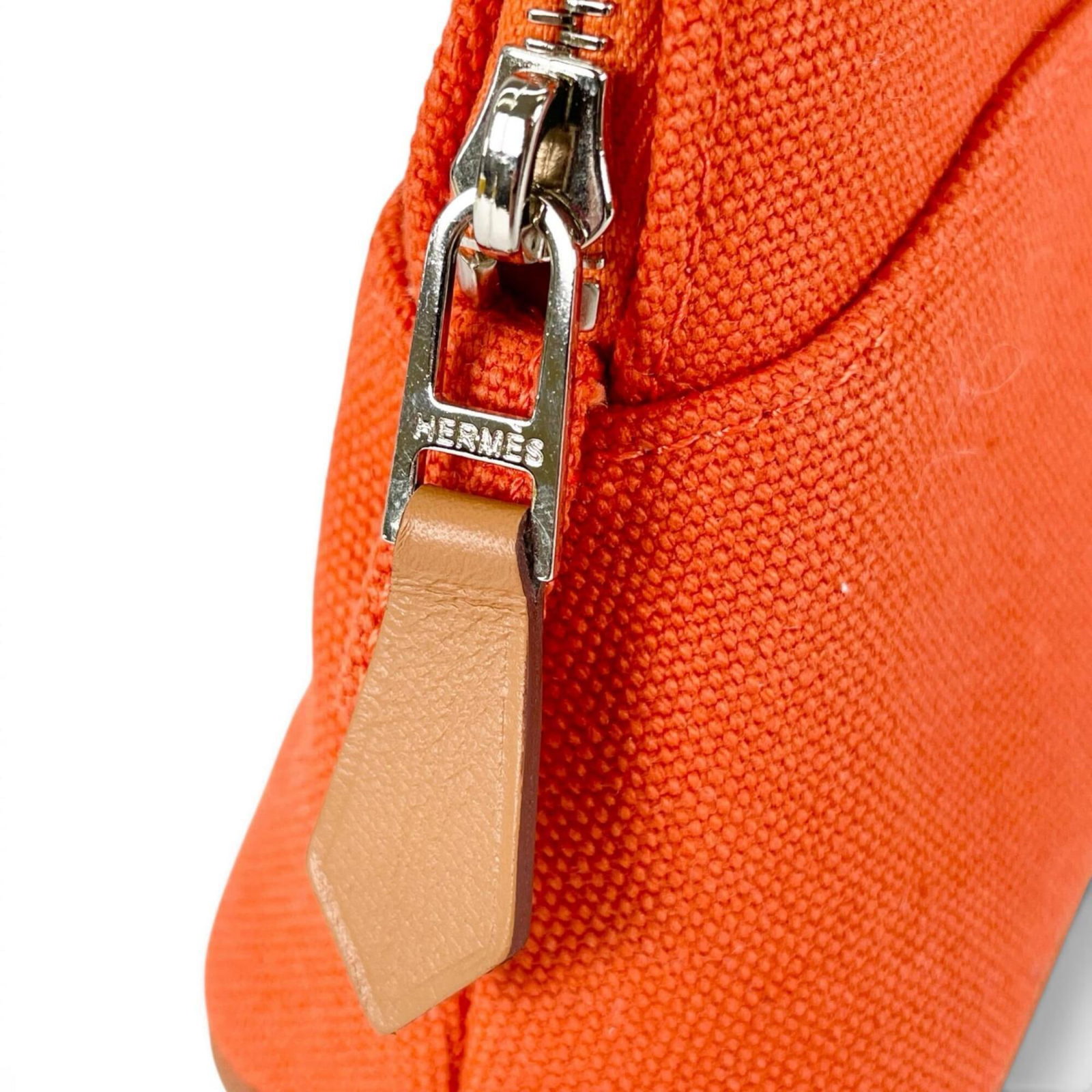 Elastane Leather Cotton Polyamide Hermes Pouch - 7