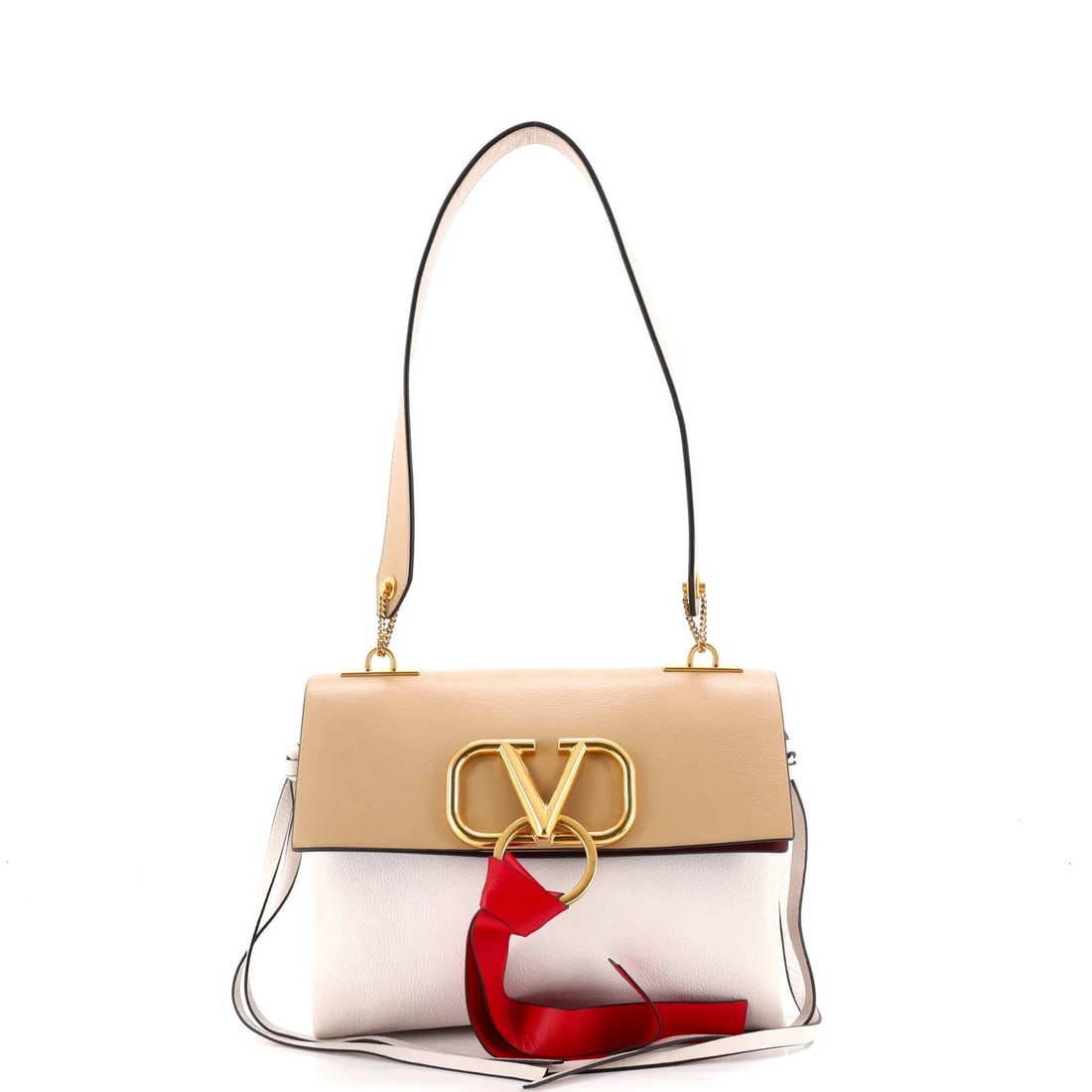 Small Leather Shoulder Bag Valentino Garavani: Small Leather Shoulder Bag Valentino Garavani Small, elegant, and refined, this Valentino Garavani shoulder bag is a stylish accessory for everyday use. Measuring 6.5" in height and 9" in width, it