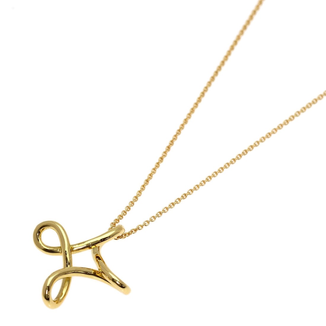 Tiffany&Co. Open Cross Necklace K18 Yellow Gold: Tiffany&Co. Open Cross Necklace K18 Yellow Gold K18 Yellow Gold Open Cross Necklace - A timeless piece of elegance, this Tiffany&Co. necklace boasts a sleek design with an open cross motif. Made from