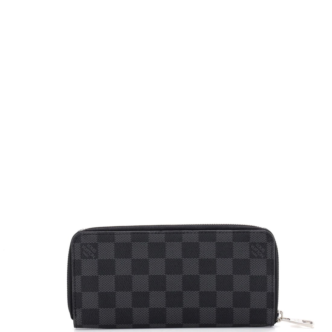 Damier Graphite Vertical Zippy Wallet Louis: Damier Graphite Vertical Zippy Wallet Louis Black Damier Graphite Vertical Zippy Wallet by Louis Vuitton, featuring a canvas-coated exterior and leather interior, measures 8" tall, 4" wide, and 1" dee