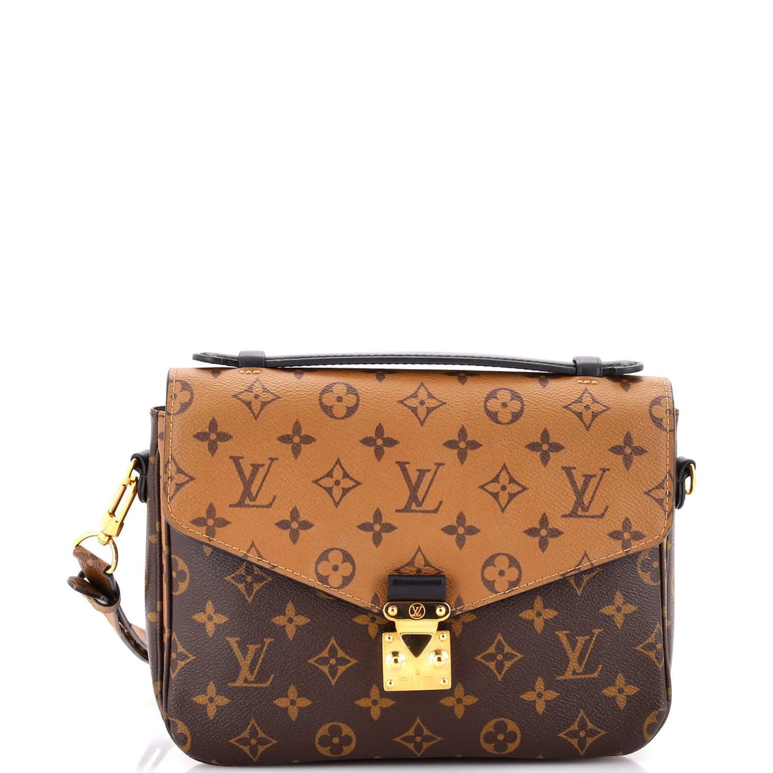Monogram Reverse Canvas Pochette Louis Vuitton: Monogram Reverse Canvas Pochette Louis Vuitton This Louis Vuitton Monogram Reverse Canvas Pochette is a stylish cross body bag with a classic design. Featuring a brown canvas exterior with a gold