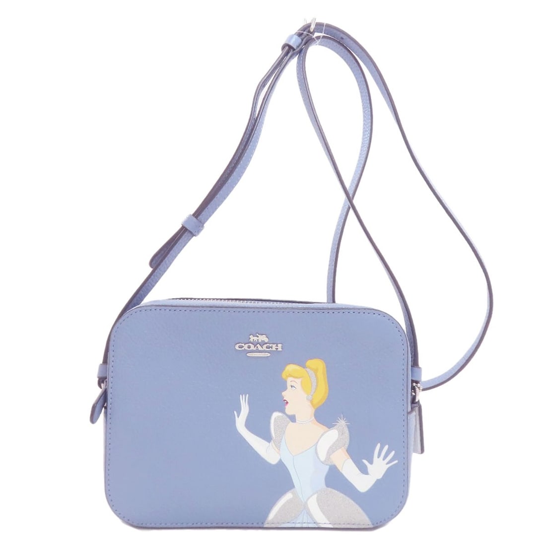 C3406 Shoulder Bag Leather Coach Collaboration Disney: C3406 Shoulder Bag Leather Coach Collaboration Disney Blue leather shoulder bag from the Coach Collaboration Disney collection. This stylish bag features a blue exterior with a leather finish. The