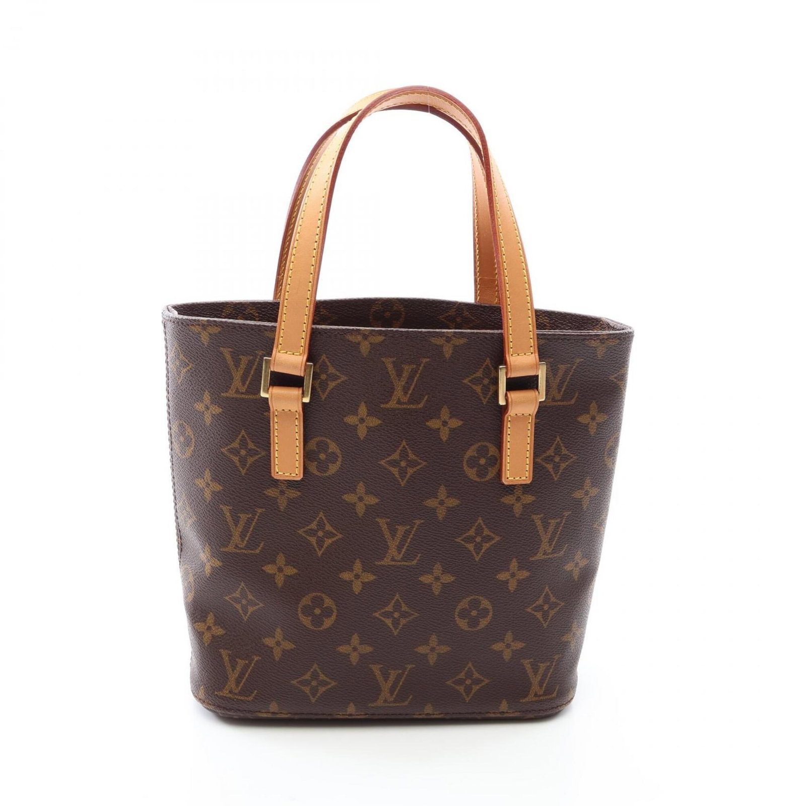 Louis Vuitton Monogram Handbag: Louis Vuitton Monogram Handbag The Louis Vuitton Monogram Handbag is a timeless piece featuring the iconic monogram pattern in rich brown. Measuring 21cm x 20.5cm x 8.5cm, this handbag boasts a