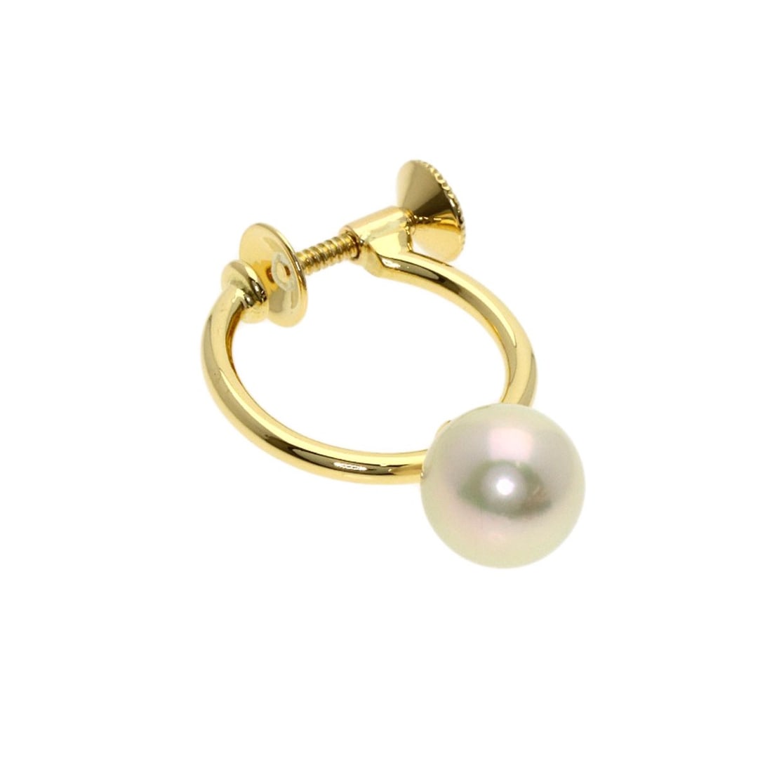 Only One Mikimoto Pearl Side Earring K18 Yellow Gold: Only One Mikimoto Pearl Side Earring K18 Yellow Gold K18 Yellow Gold Mikimoto Pearl Side Earring is a stunning piece of jewelry featuring a high-quality pearl set in 18K yellow gold. The pearl is a no