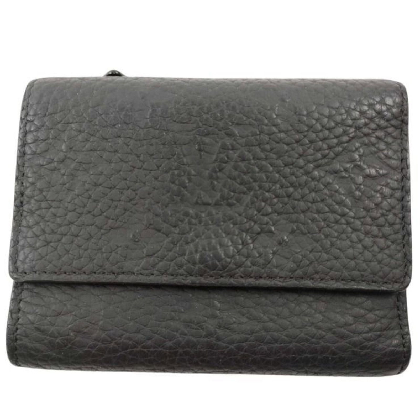 Louis Vuitton Wallet (Tri-Fold) Leather: Louis Vuitton Wallet (Tri-Fold) Leather Black tri-fold leather wallet from Louis Vuitton, measuring 8.5cm x 11cm x 2.5cm, made from high-quality leather. This classic design features a timeless black