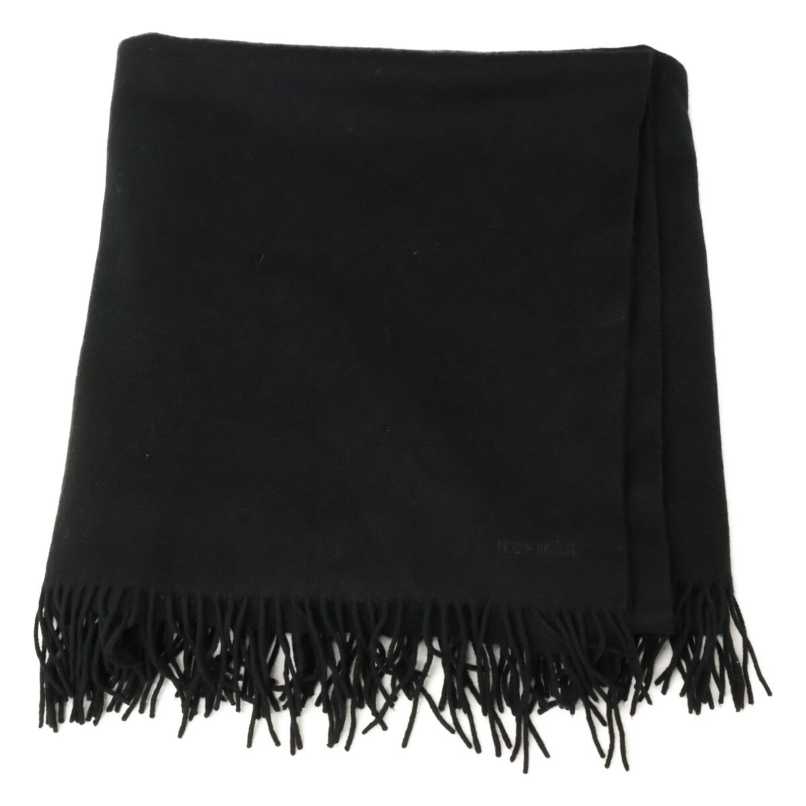 Hermes Stole Cashmere: Hermes Stole Cashmere Black cashmere stole with a signature, measuring 2m x 1.35m in length and width. This luxurious stole is made from high-quality cashmere material, offering a soft and elegant