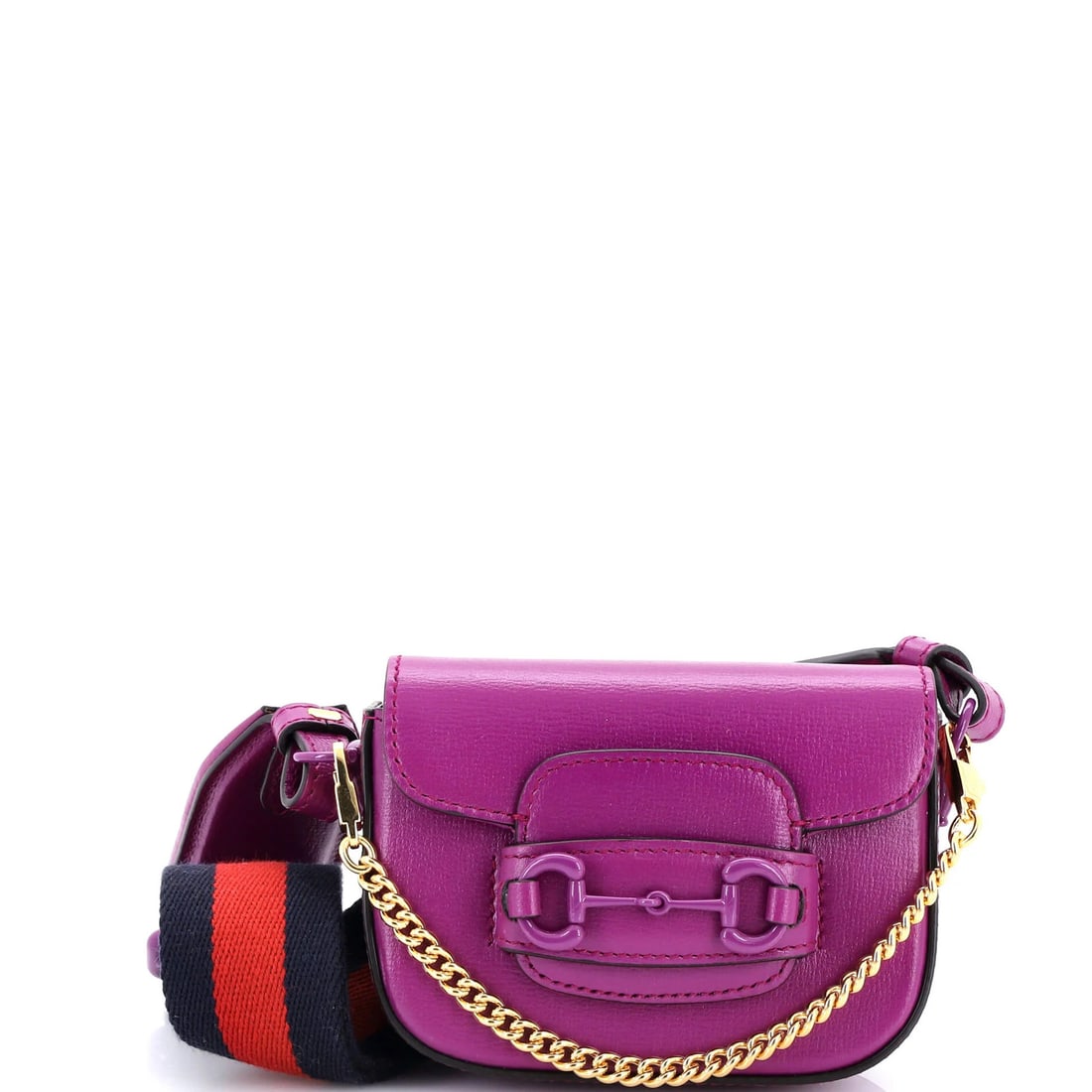 Horsebit Wallet Strap Leather with Gucci 1955 Flap: Horsebit Wallet Strap Leather with Gucci 1955 Flap The Gucci Horsebit 1955 Flap Wallet with Strap Leather features a striking pink exterior and a classic cross body design. This iconic wallet comes