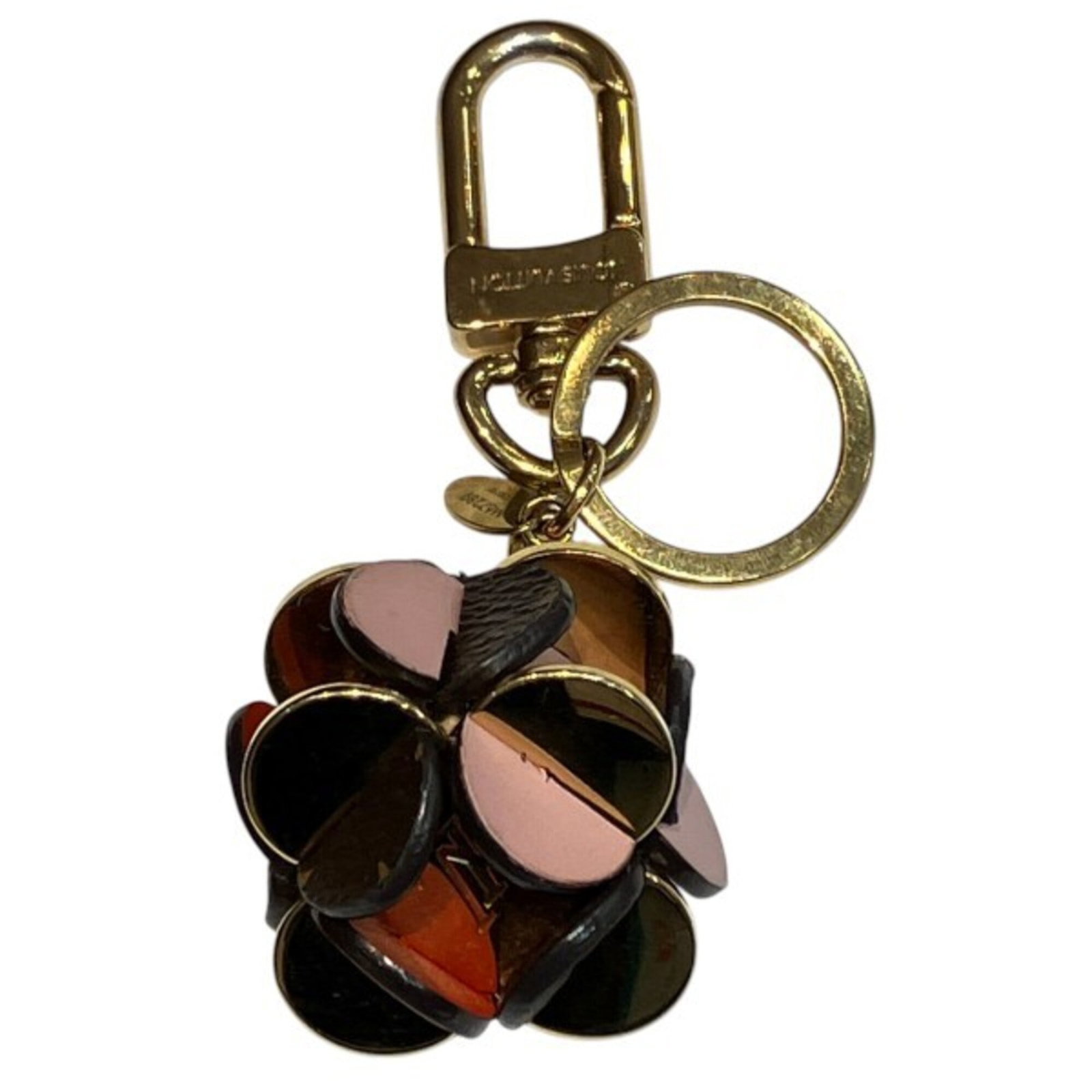 Monogram Keyring Louis Vuitton: Monogram Keyring Louis Vuitton Gold plated Monogram Keyring from Louis Vuitton, featuring the iconic multi-color design. This stylish keyring measures 10.5cm x 4cm x 4cm and adds a touch of luxury to 