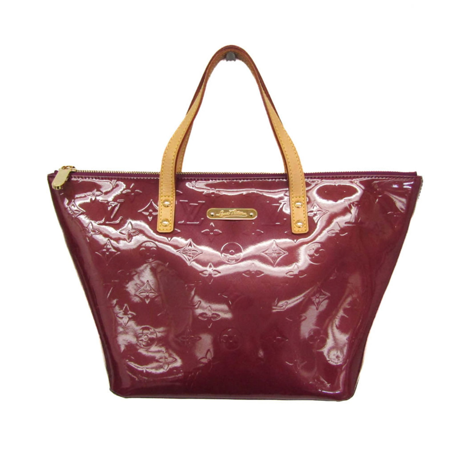 Vuitton Handbag Monogram Vernis Louis: Vuitton Handbag Monogram Vernis Louis Vuitton's iconic Monogram Vernis design comes alive in the Bellevue PM M93584 handbag, featuring a striking violet color and gold hardware. This luxurious handbag
