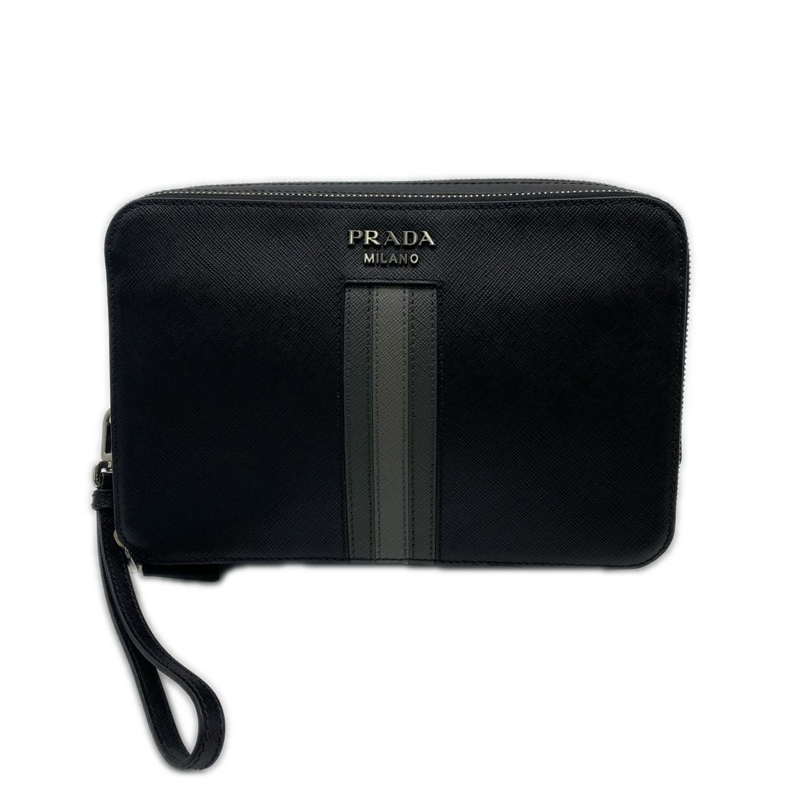 Saffiano Prada Clutch Bag: Saffiano Prada Clutch Bag Saffiano Prada Clutch Bag - A sleek and sophisticated accessory, this black clutch features a sturdy Saffiano material, a zip closure, and a compact size perfect for evening 